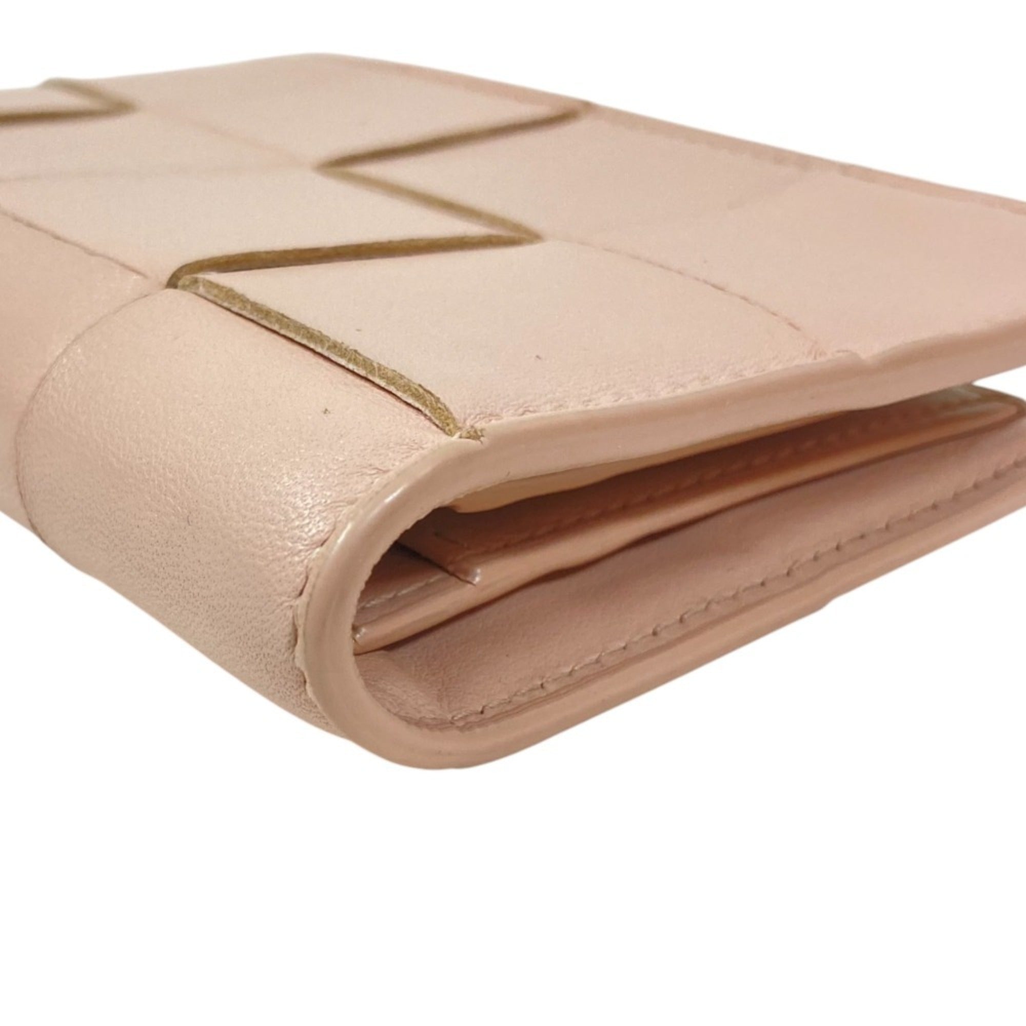 Bottega Veneta Pink Beige Leather Wallet (Bi-Fold) (Pre-Owned)