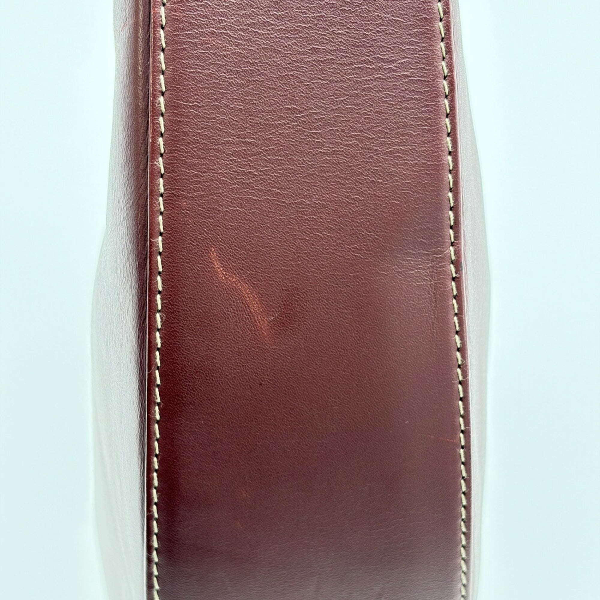 Cartier Bordeaux Leather Shoulder Bag (Pre-Owned)