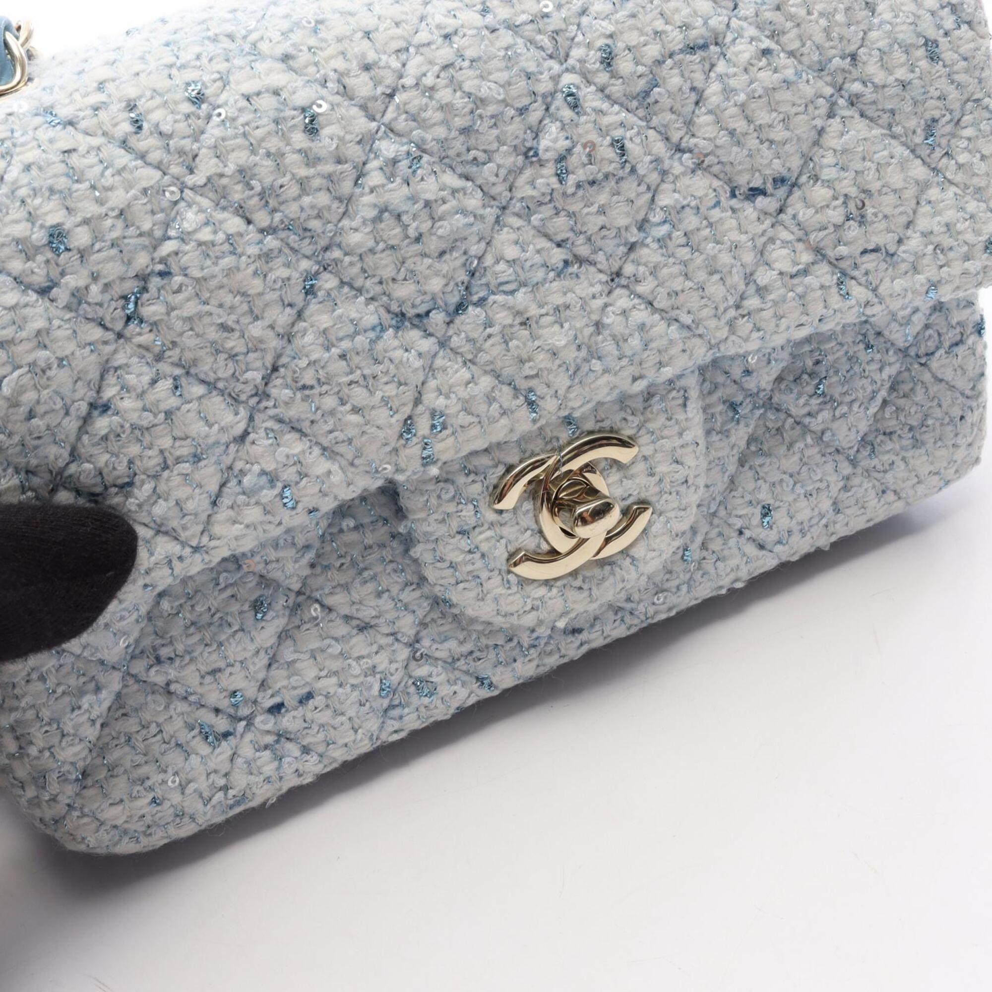 Chanel Blue Fabric Handbag Shoulder Bag (Pre-Owned)