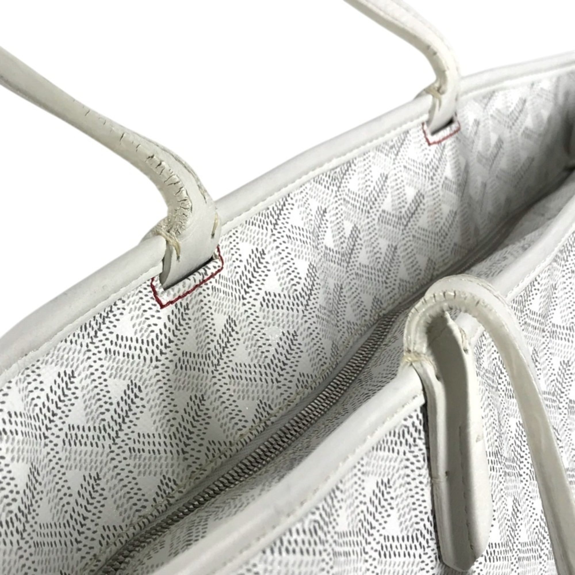 Goyard White Pvc Leather Shoulder Bag Tote Bag (Pre-Owned)