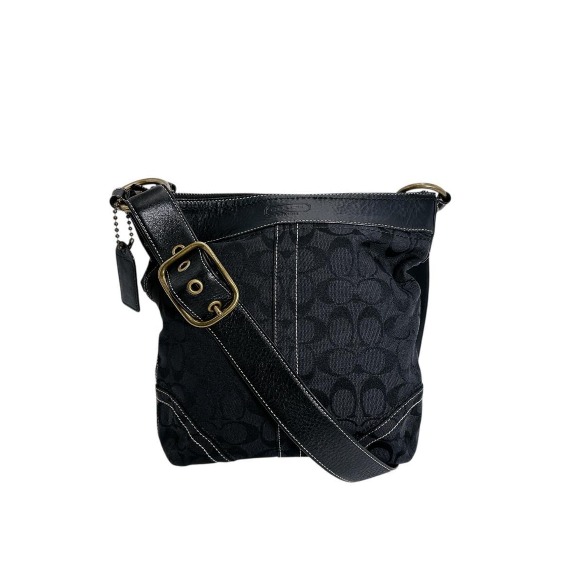 Coach Black Canvas Shoulder Bag (Pre-Owned)