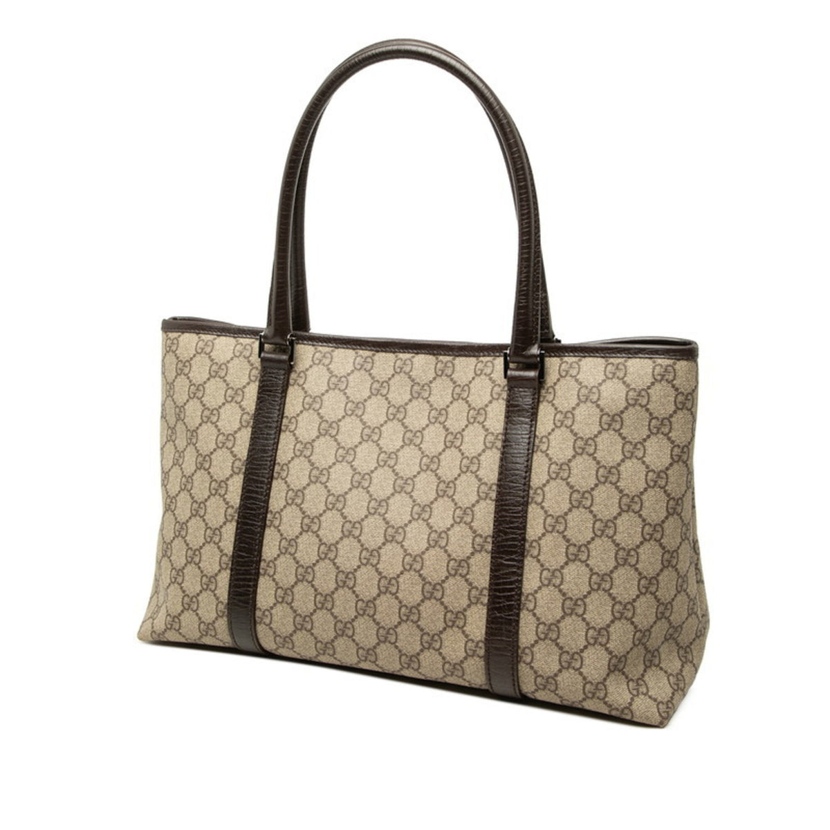 Gucci Beige Brown Pvc Leather Shoulder Bag Tote Bag (Pre-Owned)
