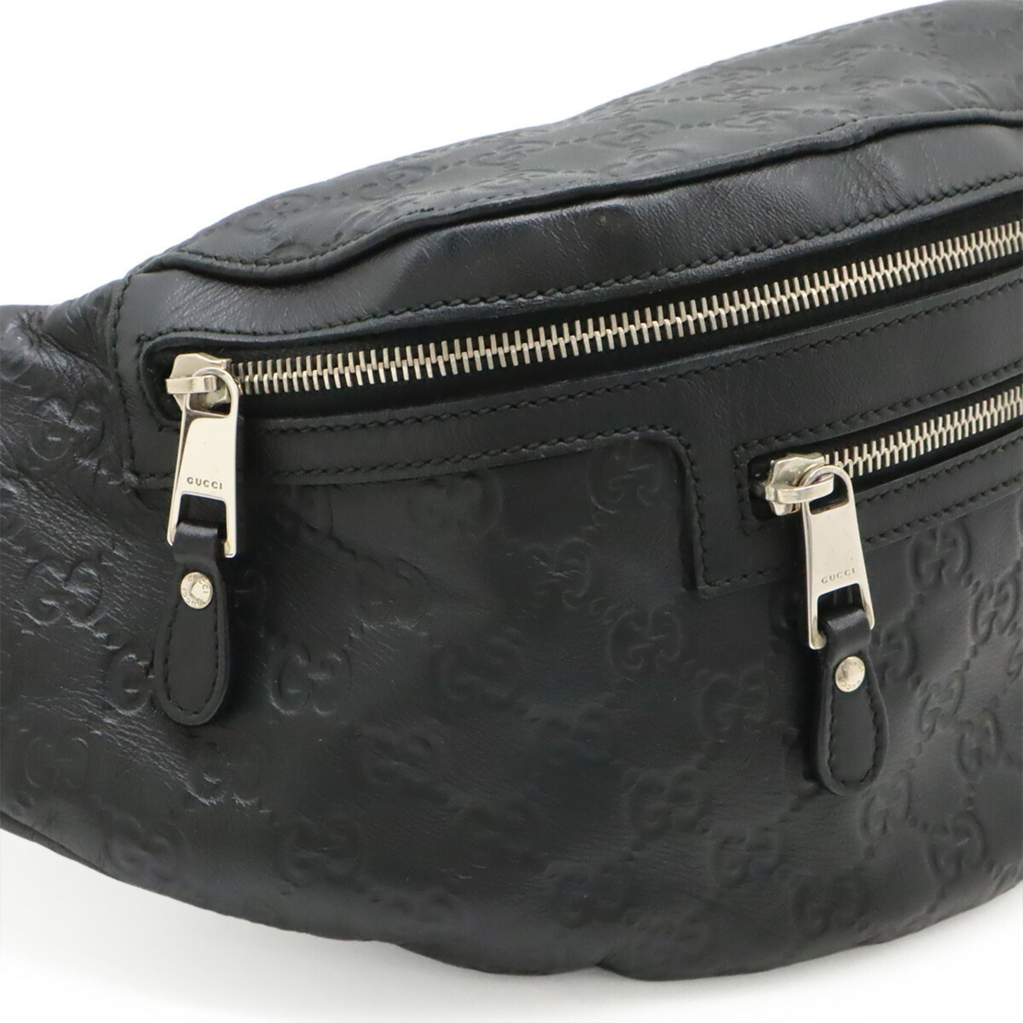 Gucci Black Rubber Coated Canvas Leather Pouch Sling Bag (Pre-Owned)