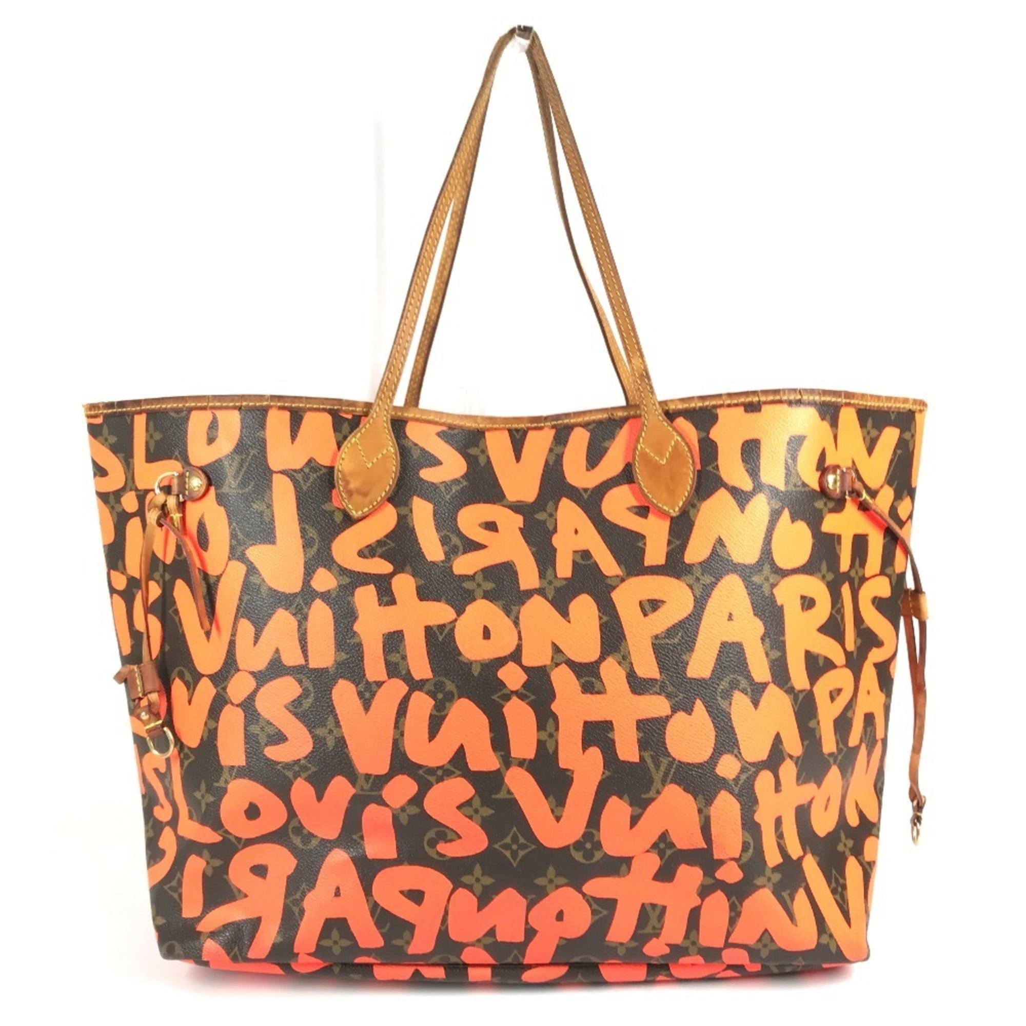 Louis Vuitton Brown Galle Orange Monogram Graffiti Shoulder Bag Tote Bag (Pre-Owned)