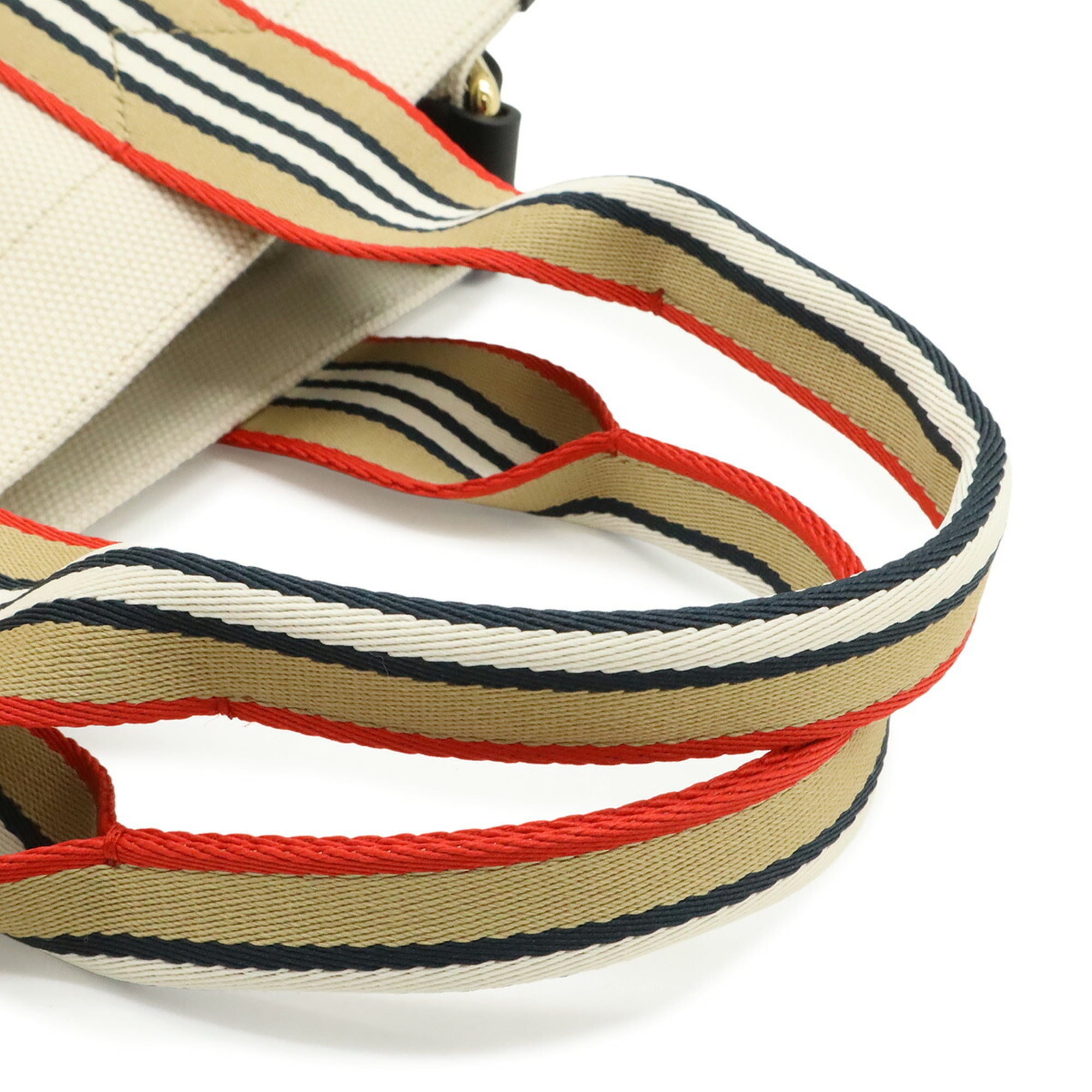 Burberry Beige Multi-Color Canvas Leather Shoulder Bag Tote Bag