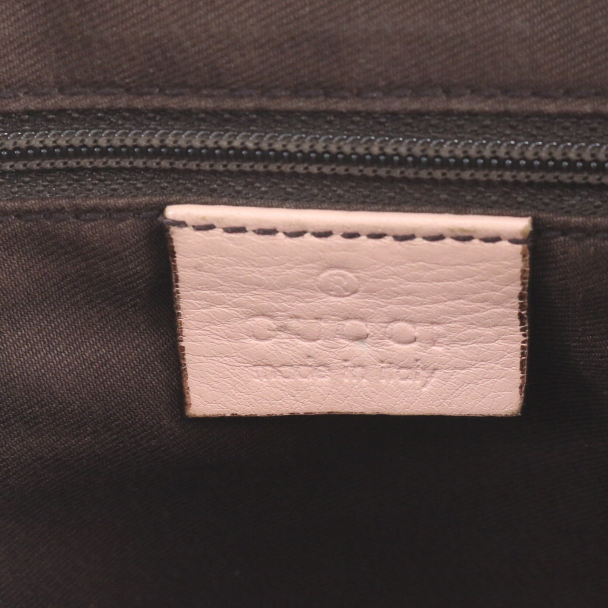 Gucci Brown Pink Leather Canvas Handbag Shoulder Bag Tote Bag (Pre-Owned)