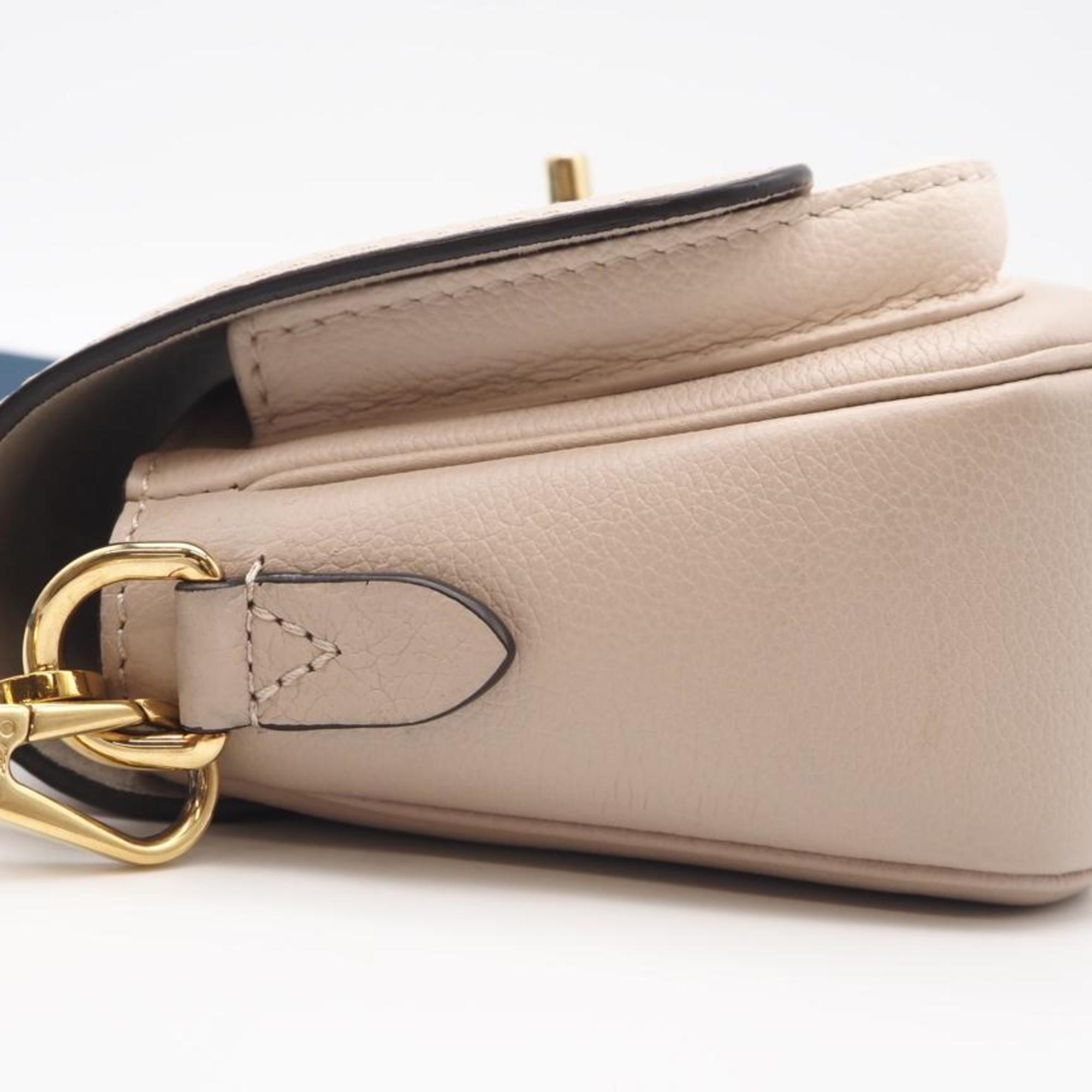 Louis Vuitton Beige Blue Cream Grayish Leather Shoulder Bag (Pre-Owned)