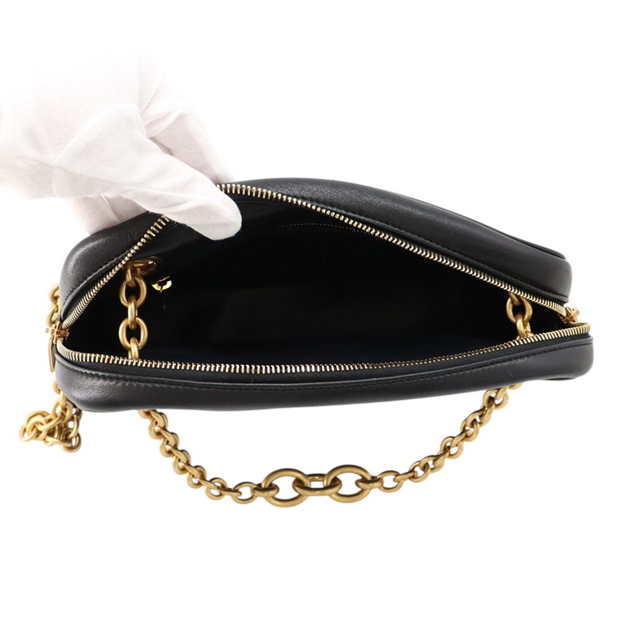 Yves Saint Laurent Black Leather Handbag Shoulder Bag (Pre-Owned)