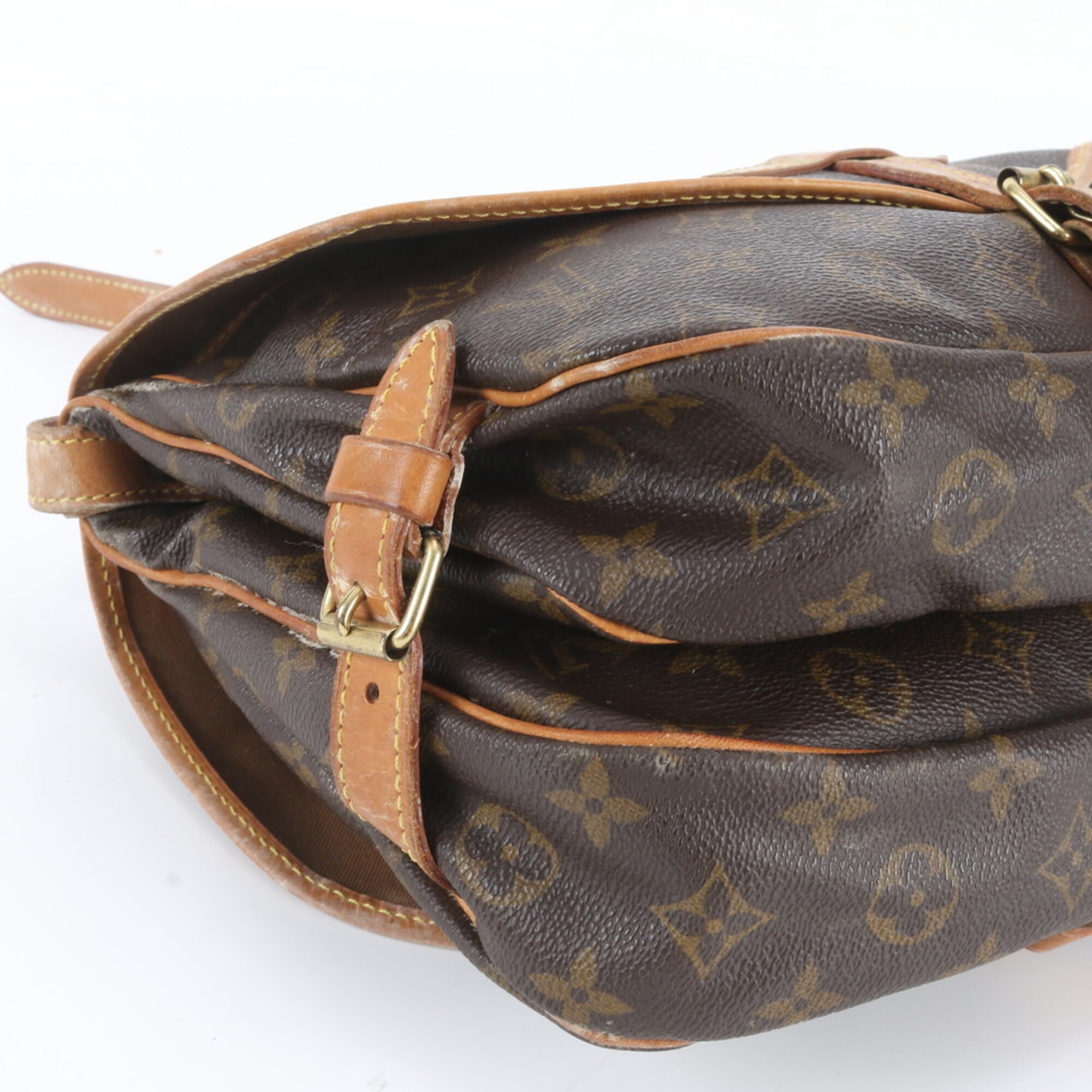 Louis Vuitton Monogram Dark Brown Leather Shoulder Bag (Pre-Owned)