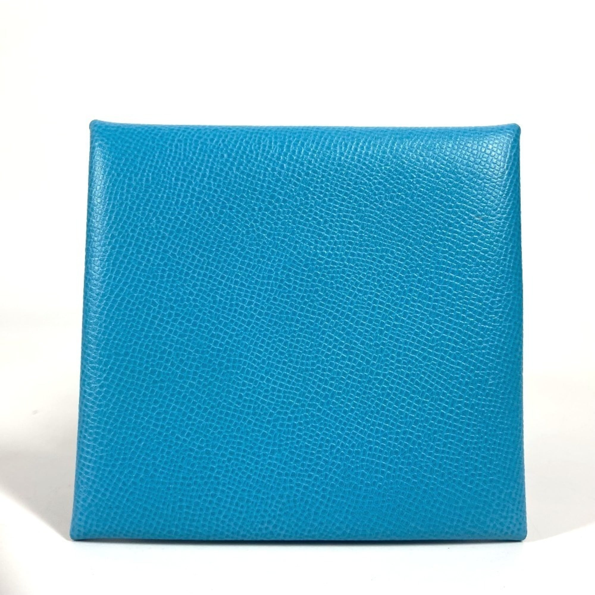 Hermes Blue Leather Coin Purse/Coin Case (Pre-Owned)