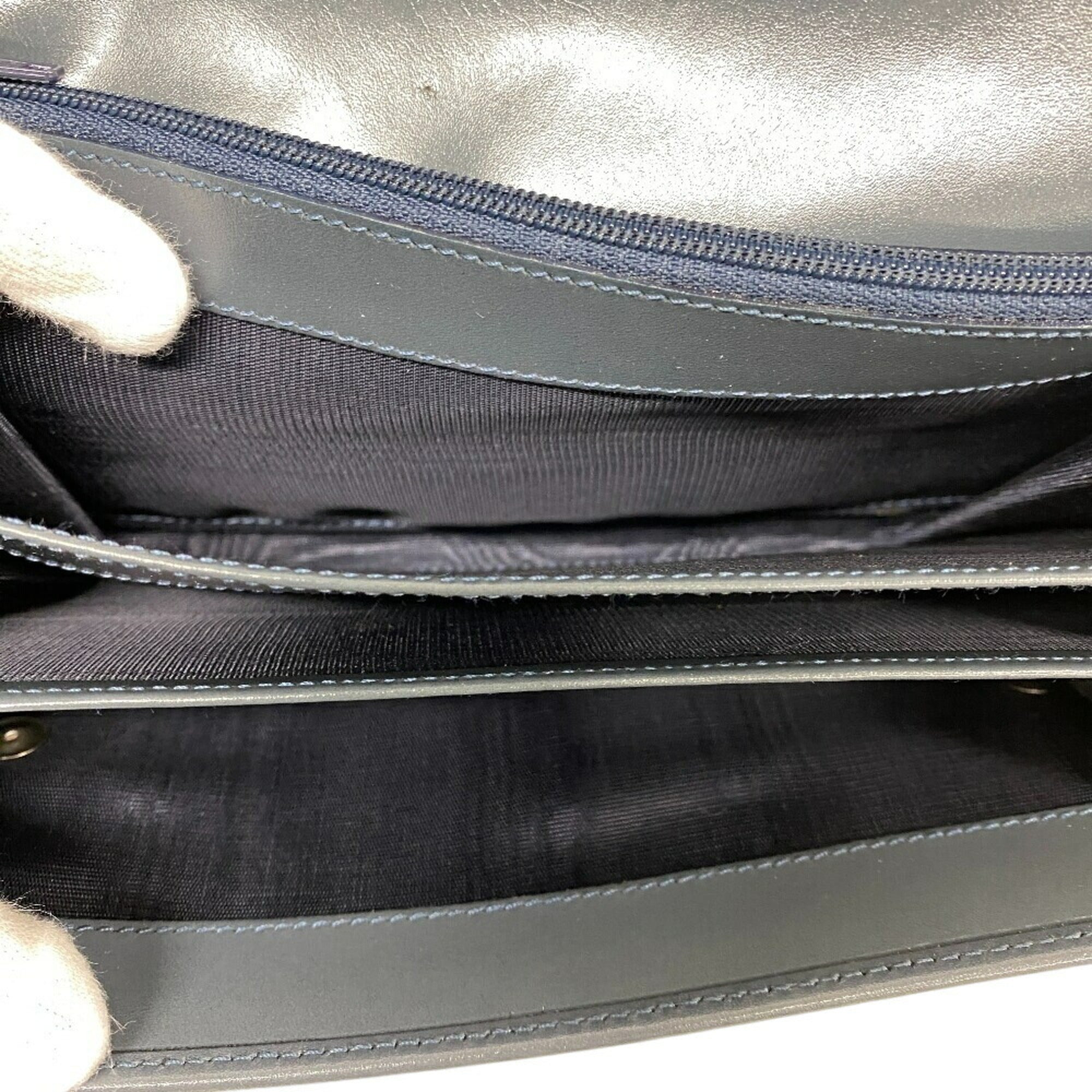 Prada Blue Leather Wallet (Bi-Fold) (Pre-Owned)
