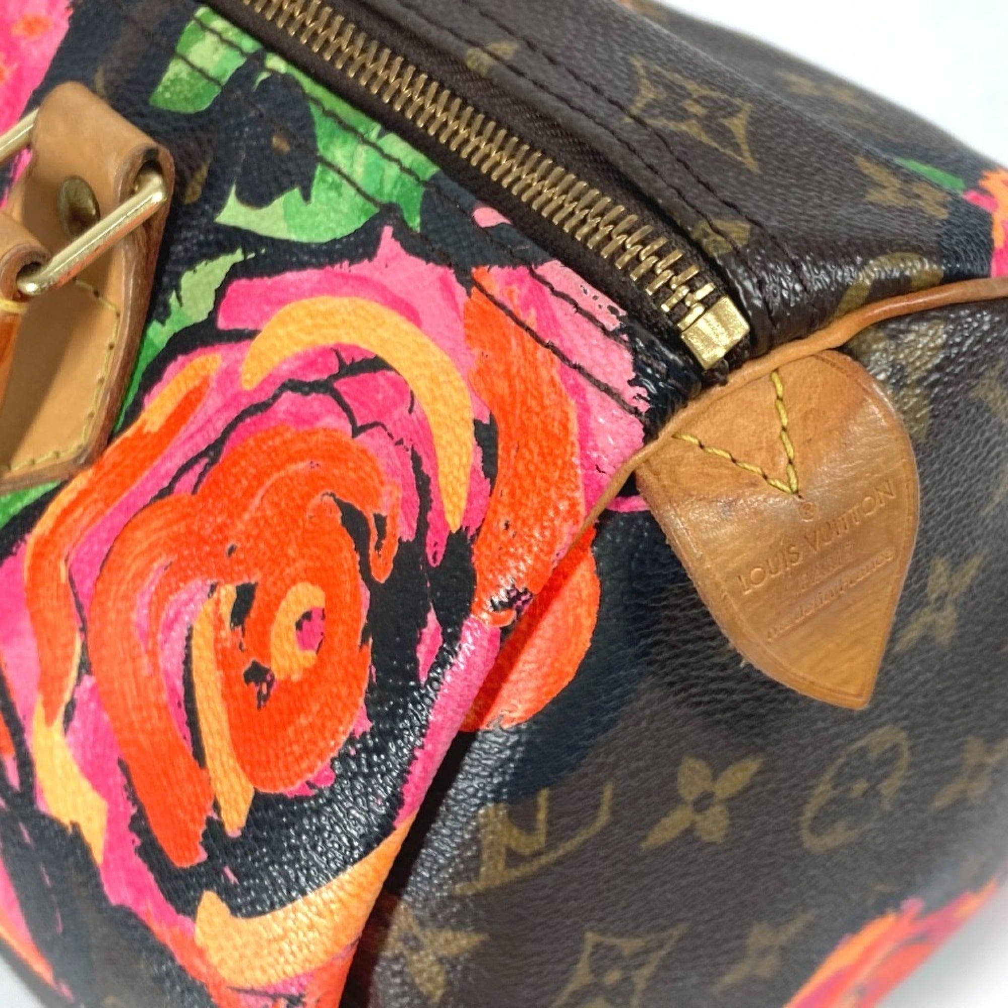Louis Vuitton Brown Pink Canvas Boston Bag Handbag (Pre-Owned)