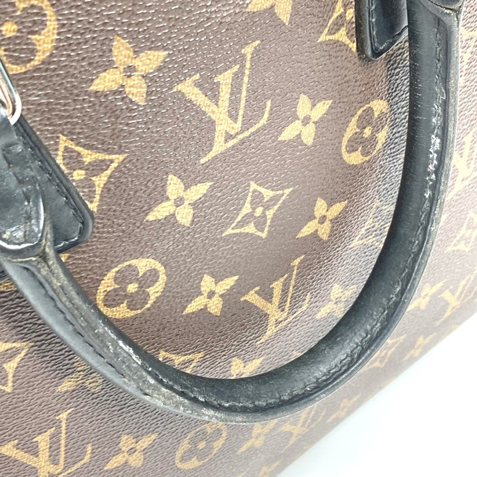 Louis Vuitton Black Brown Monogram Canvas Handbag (Pre-Owned)