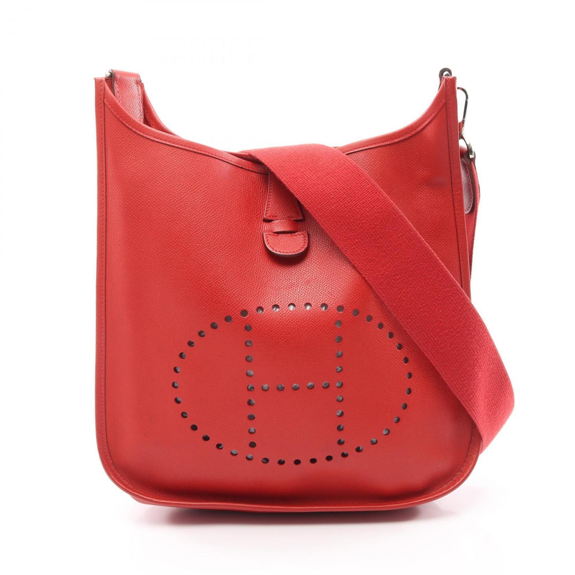 Hermes Red Color Rouge Casaque Epsom Leather Shoulder Bag (Pre-Owned)