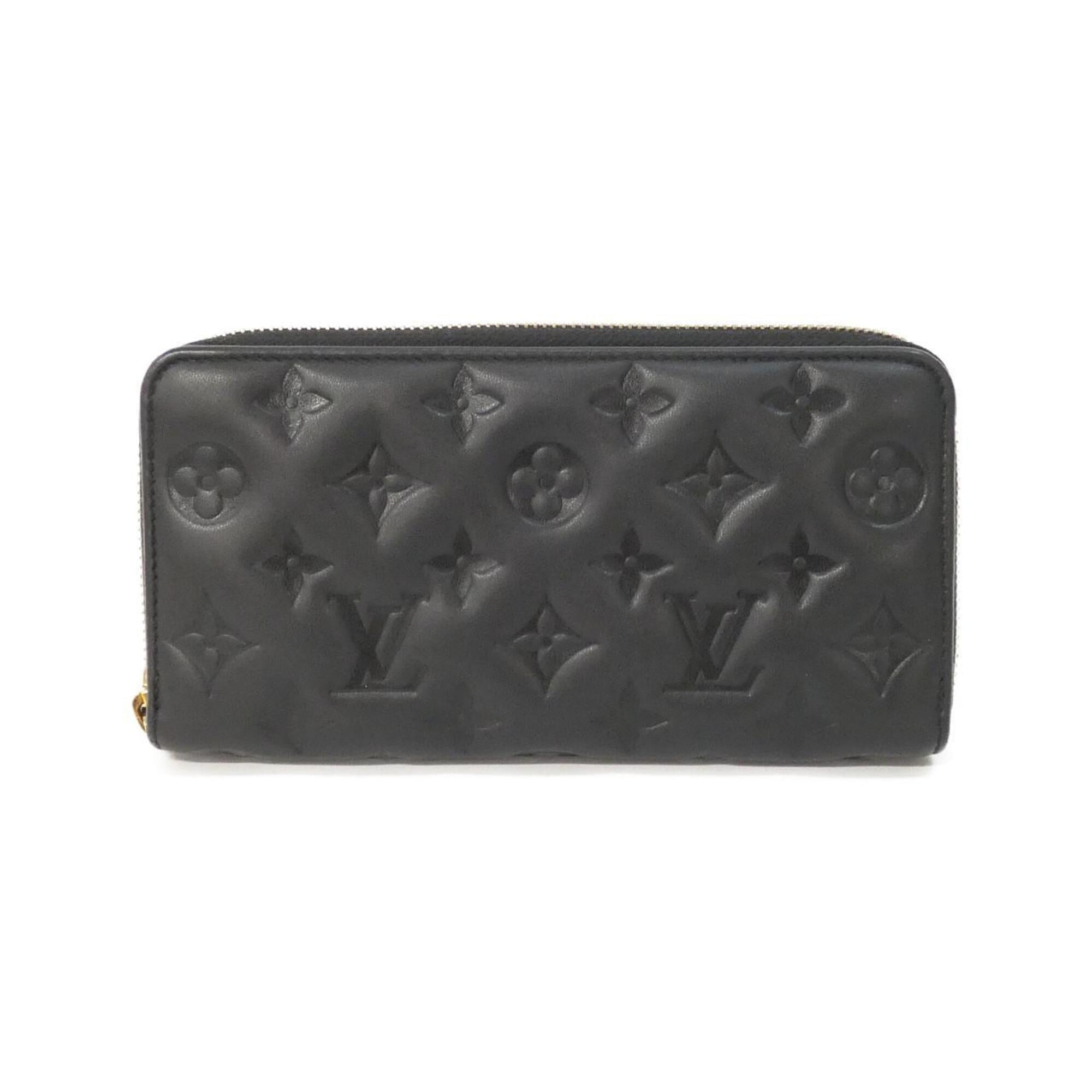 Louis Vuitton Black Leather Long Wallet (Bi-Fold) (Pre-Owned)
