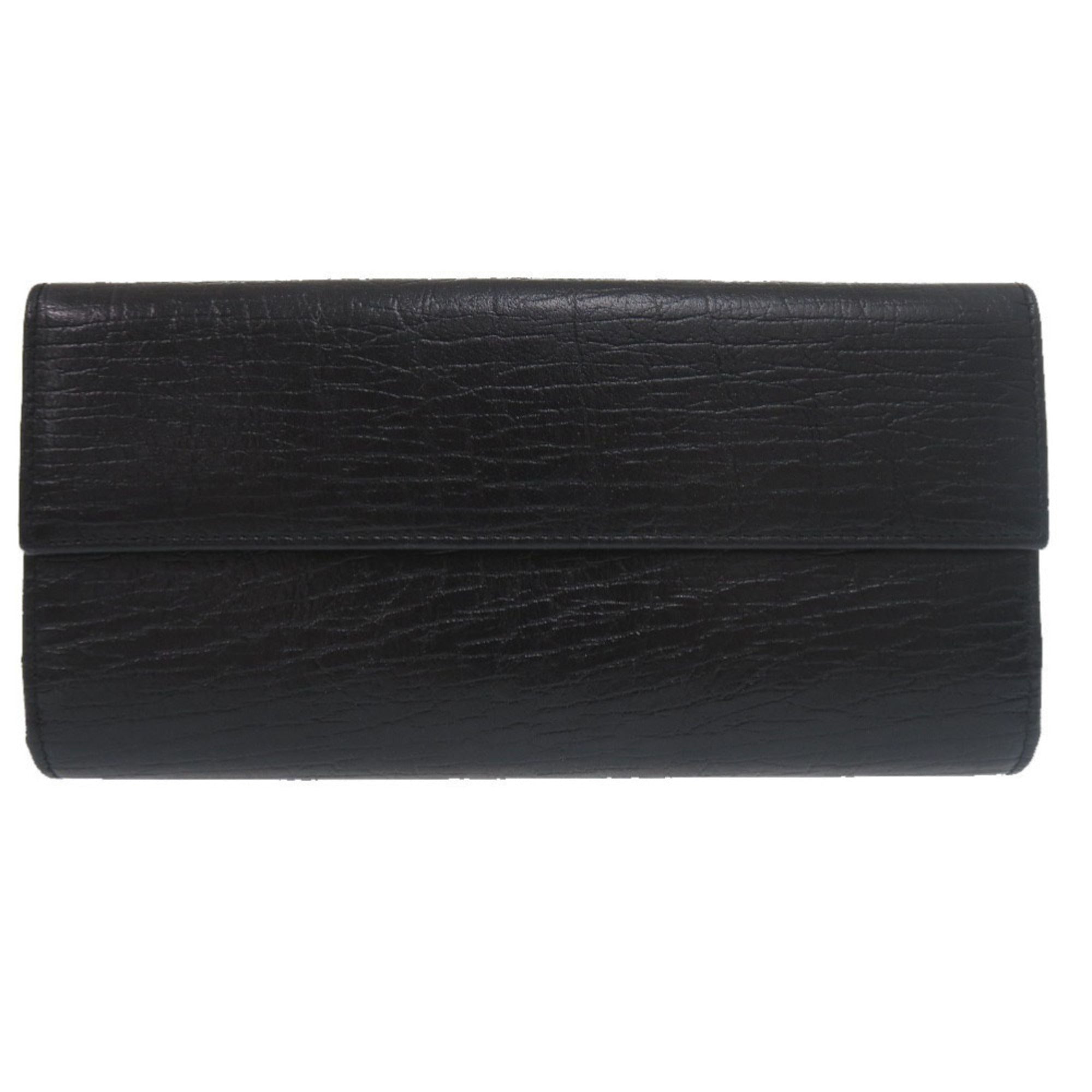 Gucci Black Brown Leather Long Wallet (Bi-Fold) (Pre-Owned)
