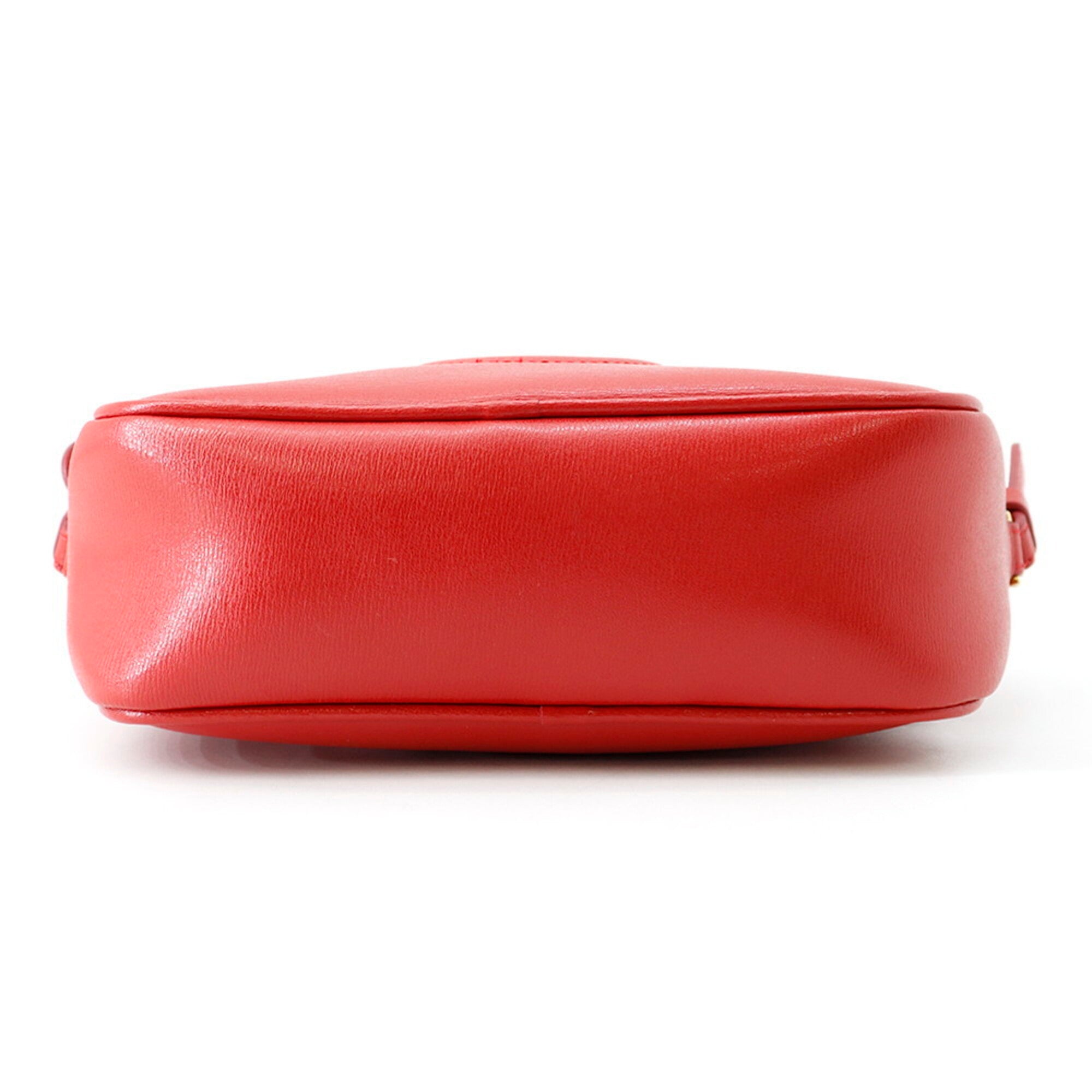 Salvatore Ferragamo Red Color Leather Handbag Shoulder Bag (Pre-Owned)