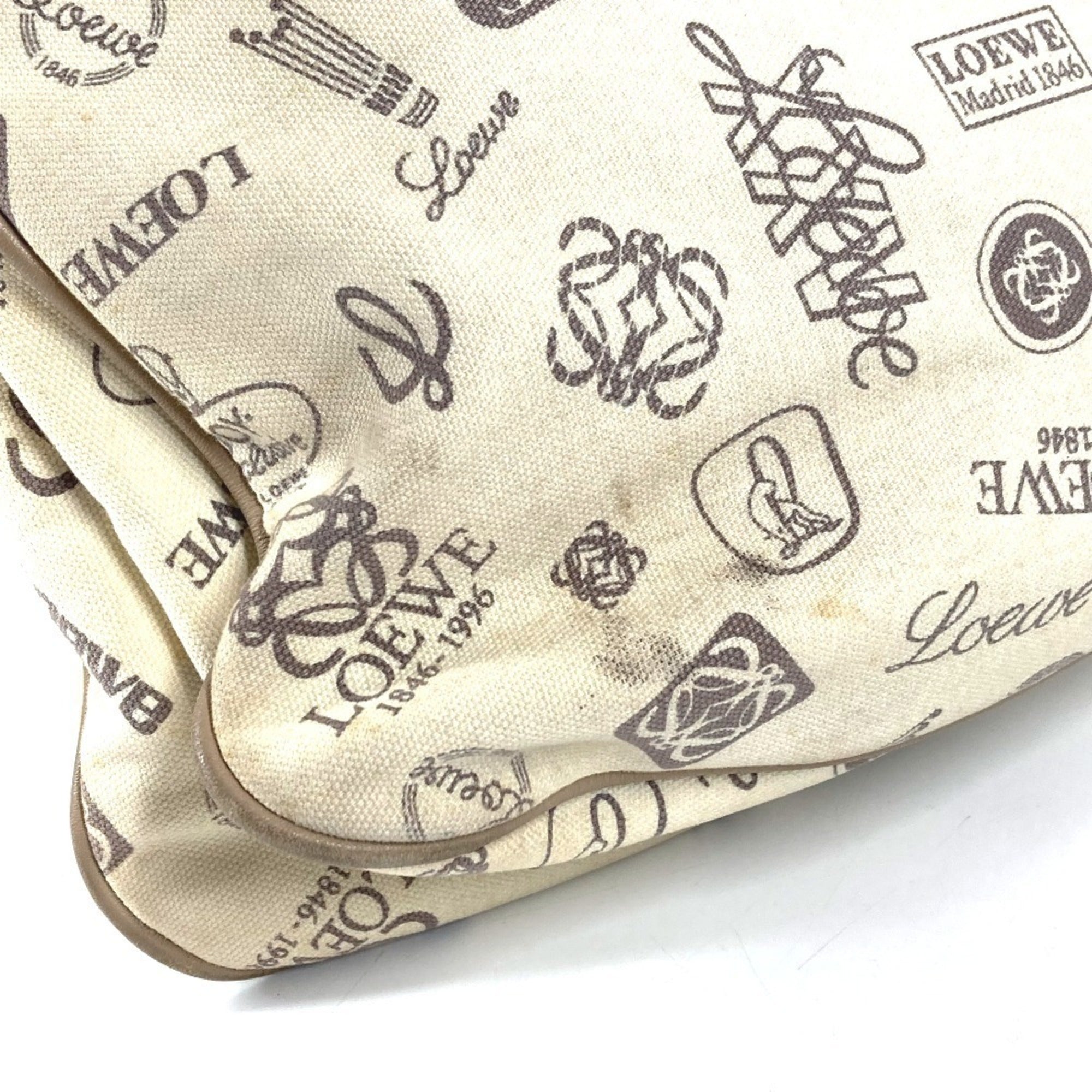 Loewe Beige Multi-Color Leather Canvas Pochette Shoulder Bag (Pre-Owned)