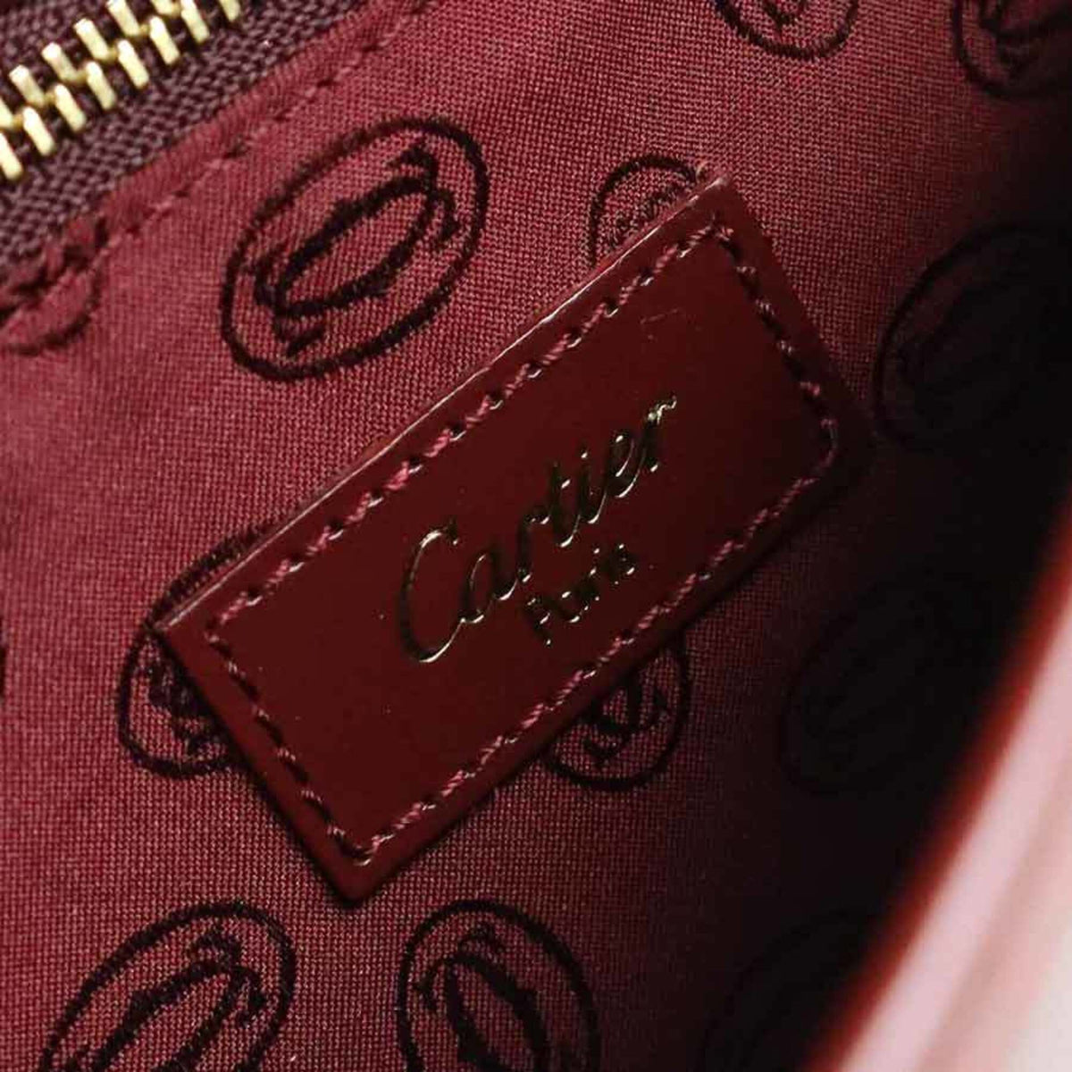 Cartier Burgundy Leather Shoulder Bag (Pre-Owned)