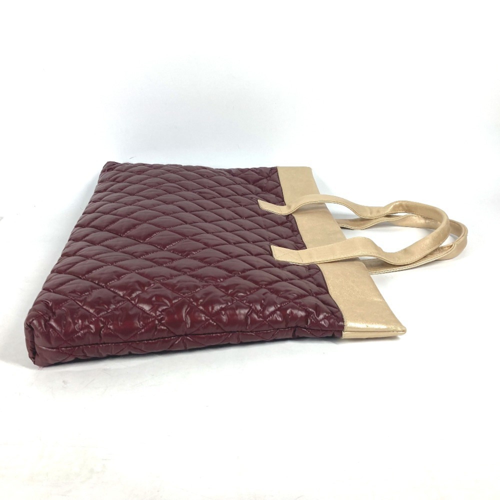 Chanel Coco Cocoon Beige Wine Nylon Leather Shoulder Bag Tote Bag (Pre-Owned)