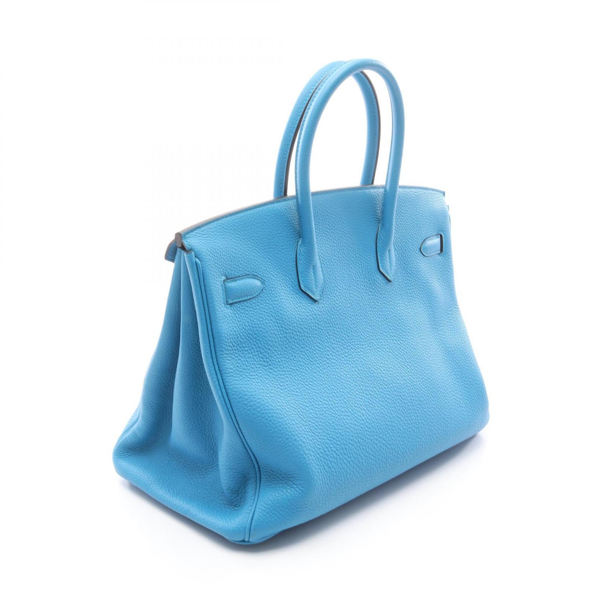 Hermes Blue Togo Leather Leather Handbag (Pre-Owned)