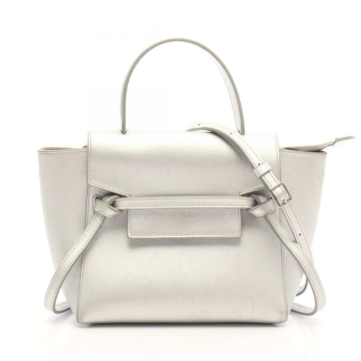 Celine Silver Leather Handbag (Pre-Owned)
