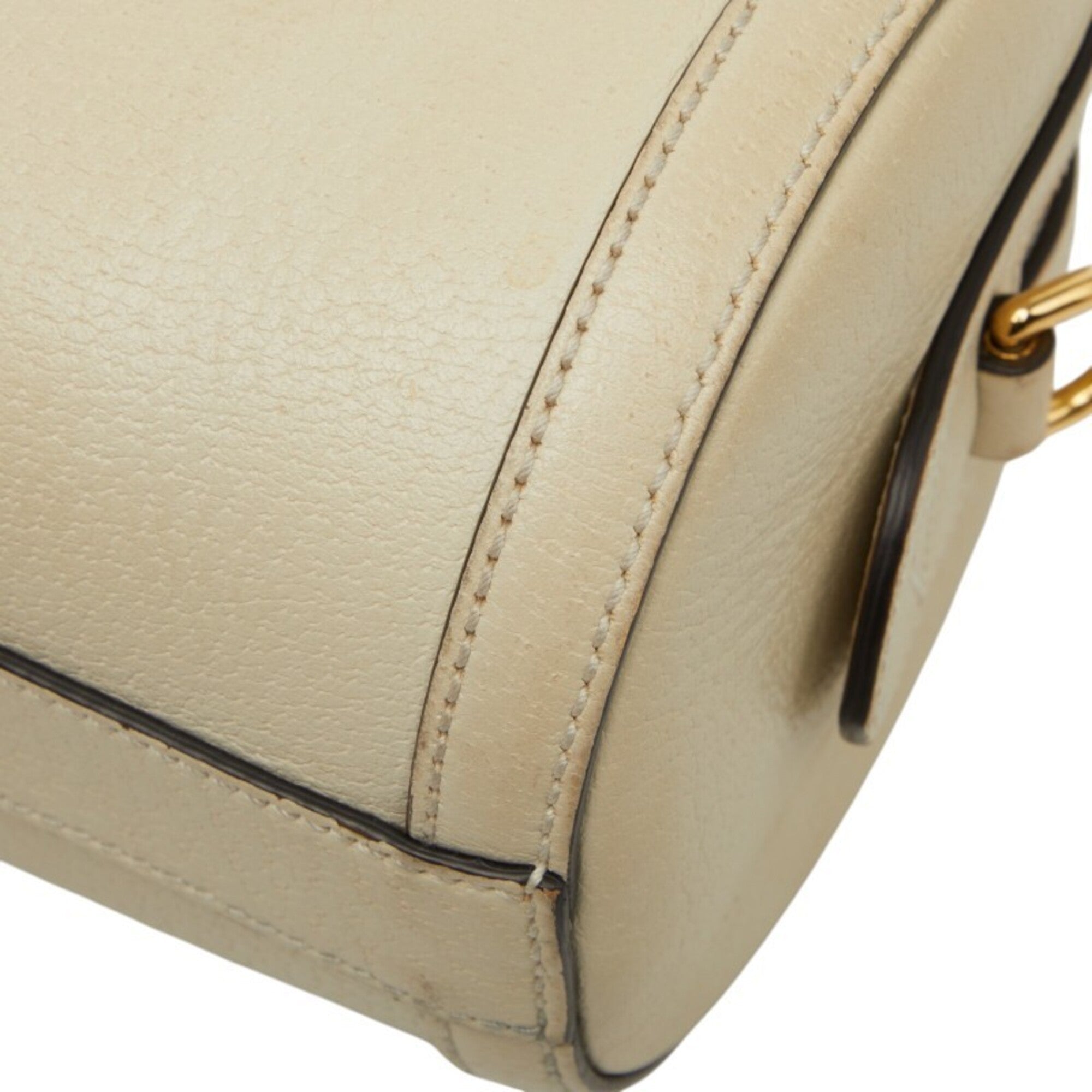 Gucci Beige Pvc Leather Boston Bag Handbag (Pre-Owned)