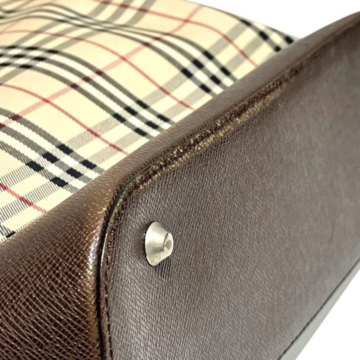 Burberry Beige Nylon Canvas Leather Shoulder Bag (Pre-Owned)