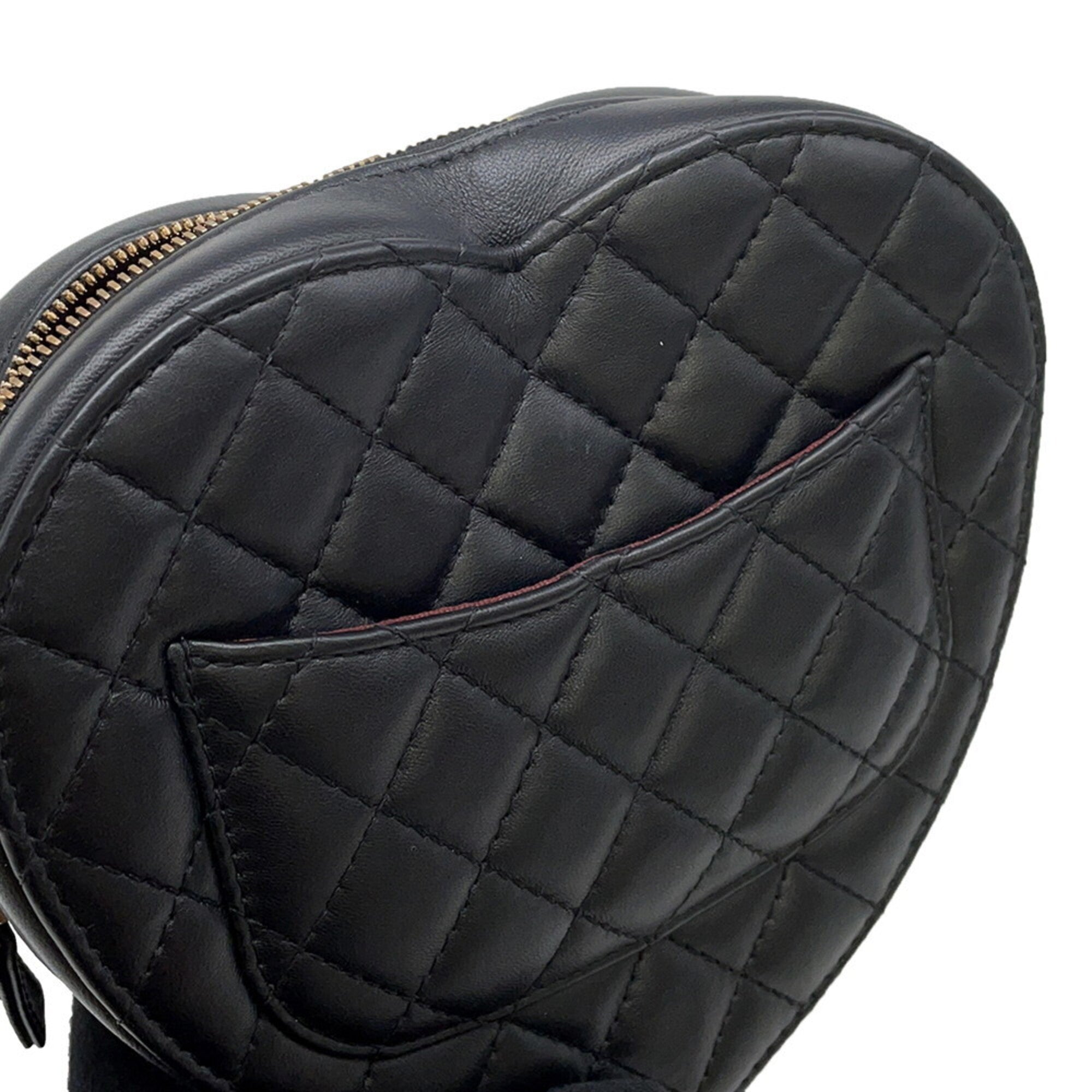 Chanel Black Leather Handbag Shoulder Bag (Pre-Owned)