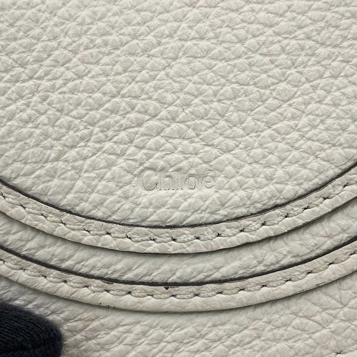 Chloé Marcie White Raffia Leather Handbag Shoulder Bag (Pre-Owned)