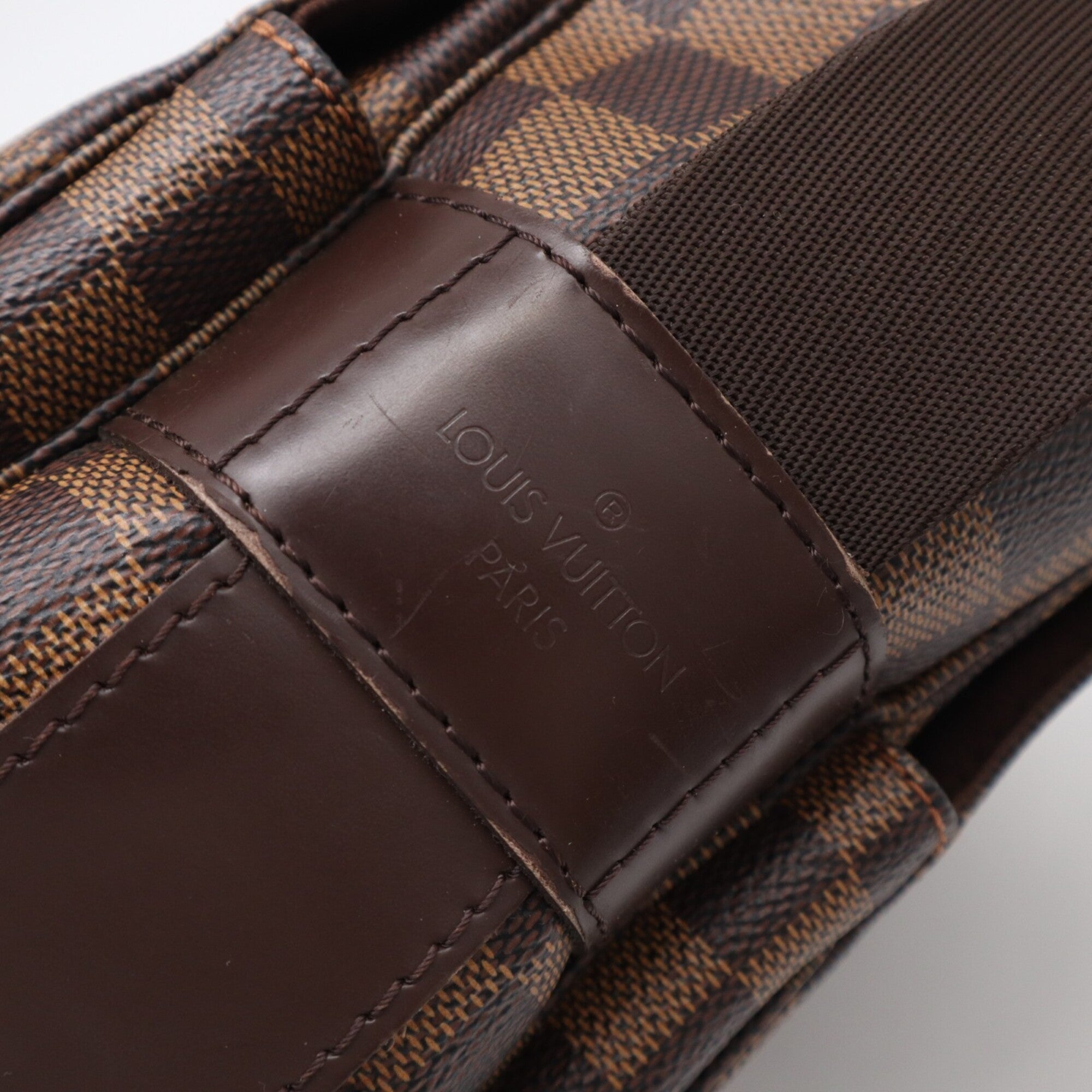 Louis Vuitton Beige Brown Damier Canvas Coated Canvas Leather Shoulder Bag (Pre-Owned)
