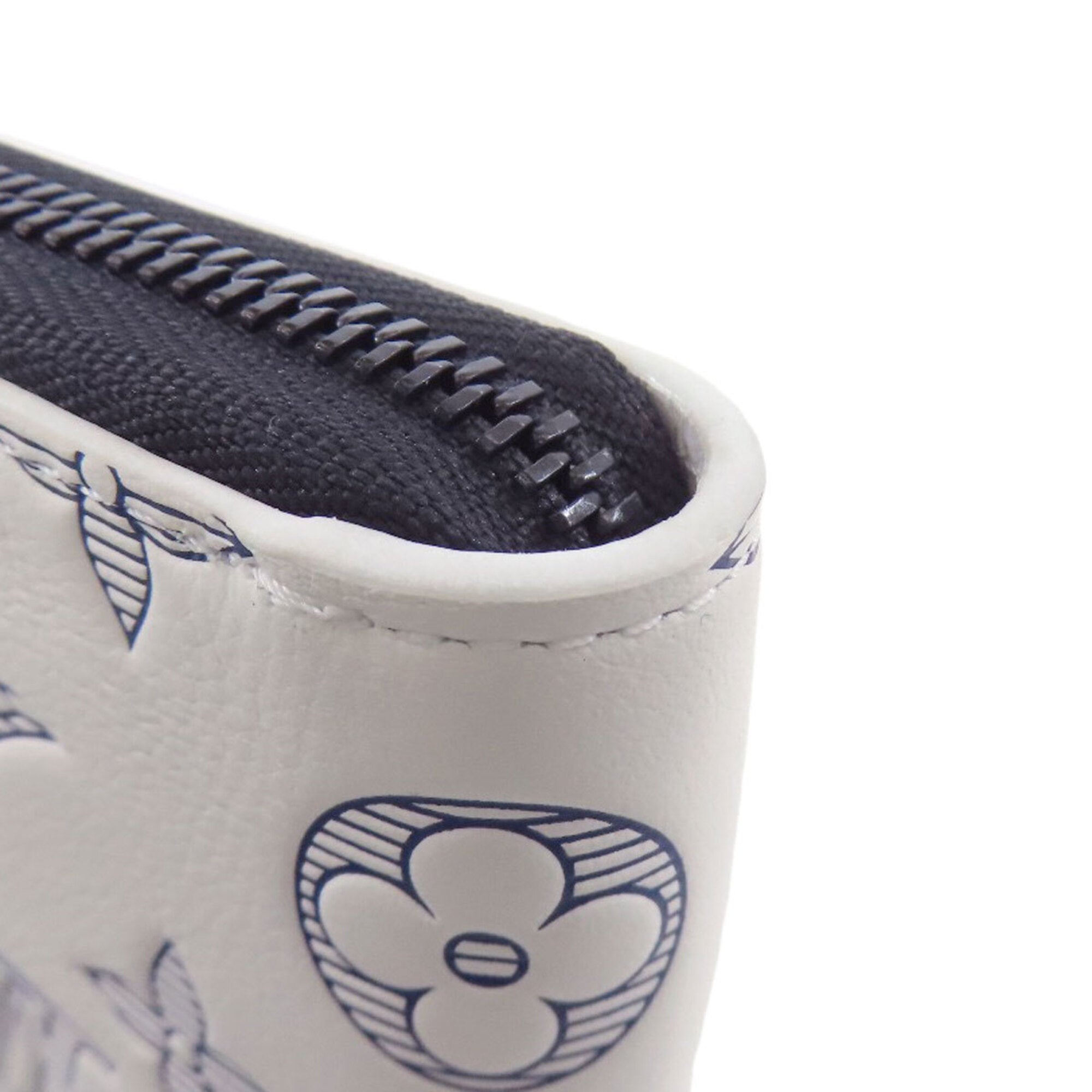 Louis Vuitton Monogram Shadow Navy White Monogram Shadow Long Wallet (Bi-Fold) (Pre-Owned)