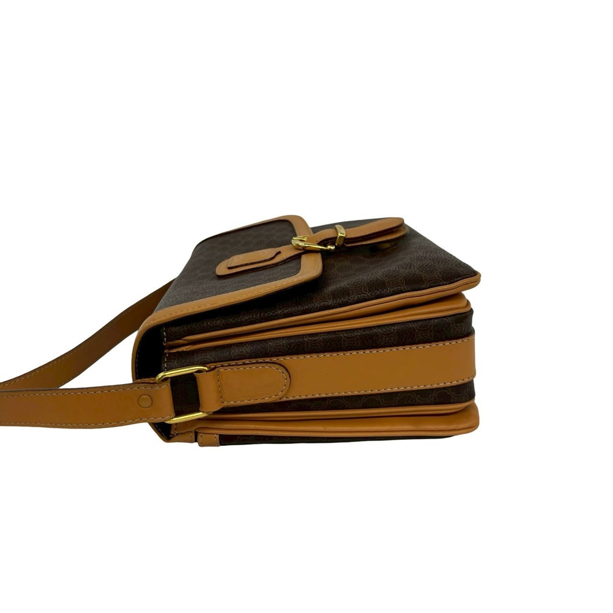 Celine Brown Leather Pvc Pochette Shoulder Bag (Pre-Owned)