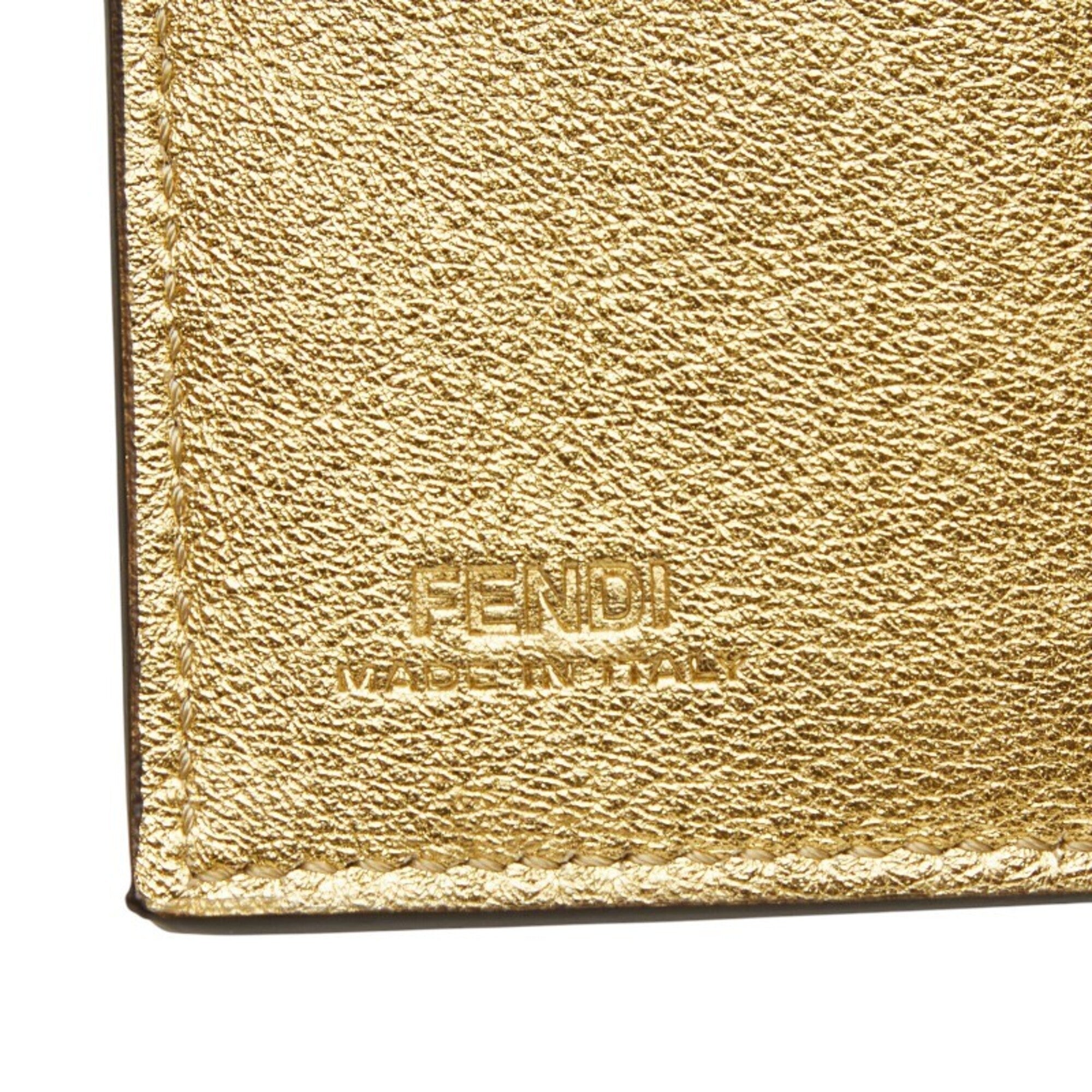 Fendi Gold Leather Wallet (Tri-Fold) (Pre-Owned)