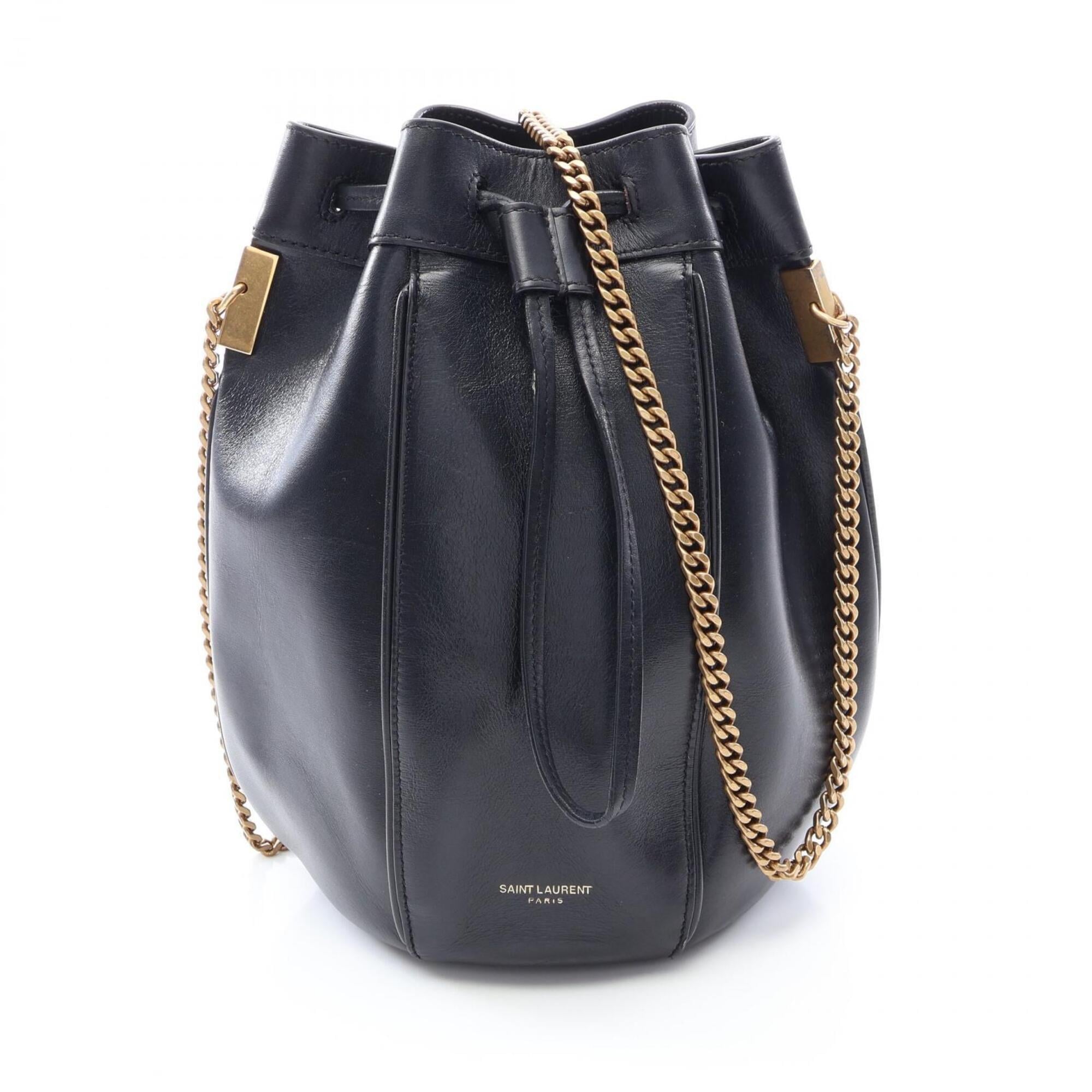 Saint Laurent Black Leather Handbag Shoulder Bag (Pre-Owned)