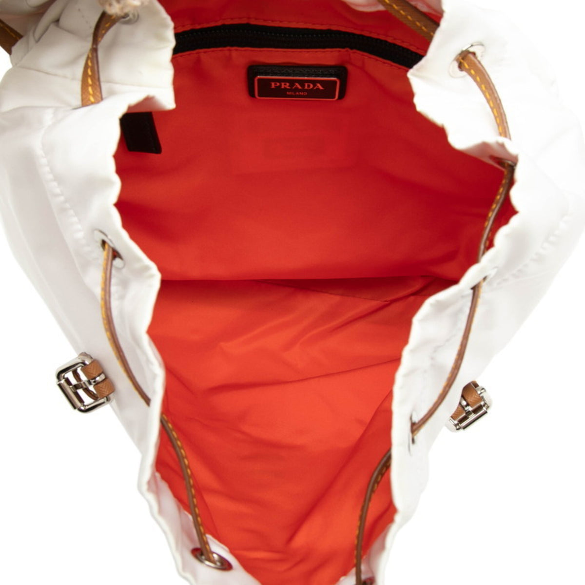 Prada White Nylon Leather Shoulder Bag (Pre-Owned)