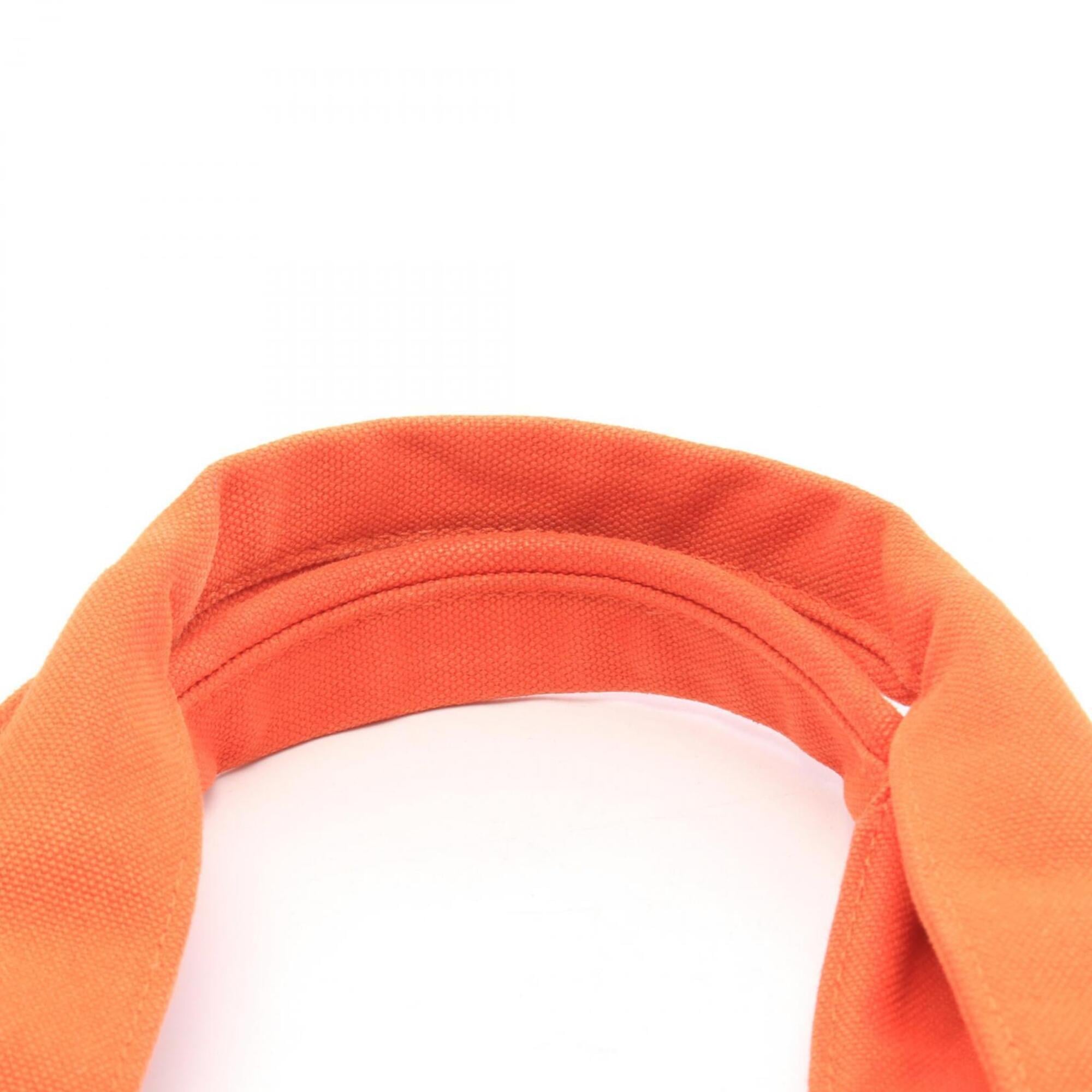 Hermes Orange Toile Chevron Handbag Tote Bag (Pre-Owned)