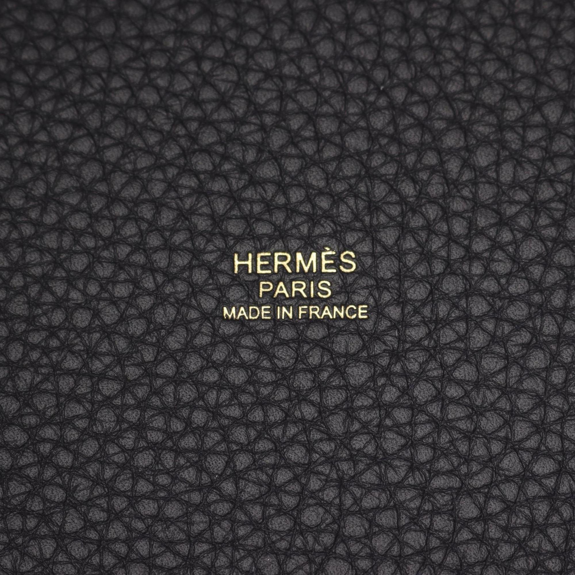 Hermes Navy Taurillon Clemence Leather Leather Handbag (Pre-Owned)