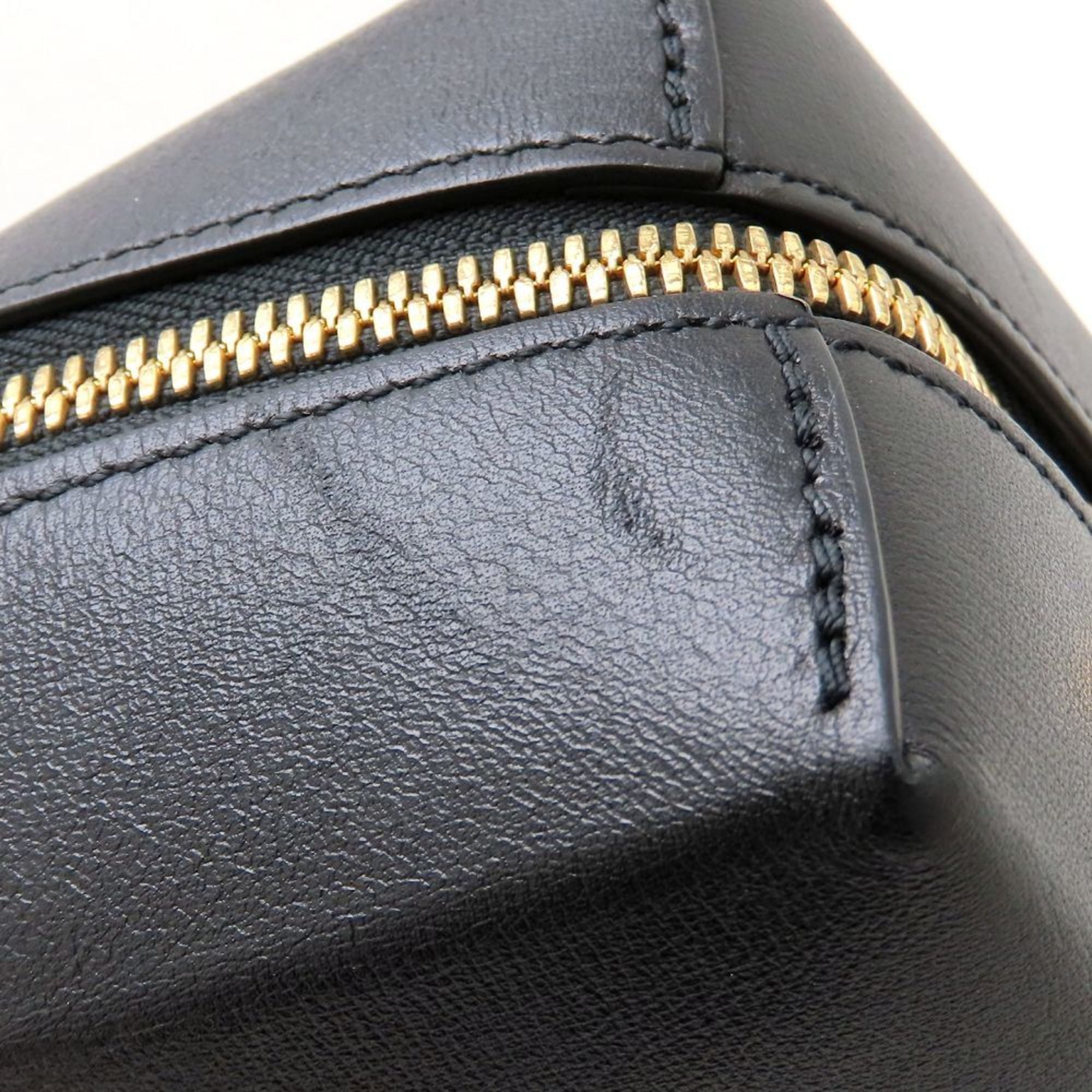 Louis Vuitton Black Brown Canvas Leather Handbag (Pre-Owned)