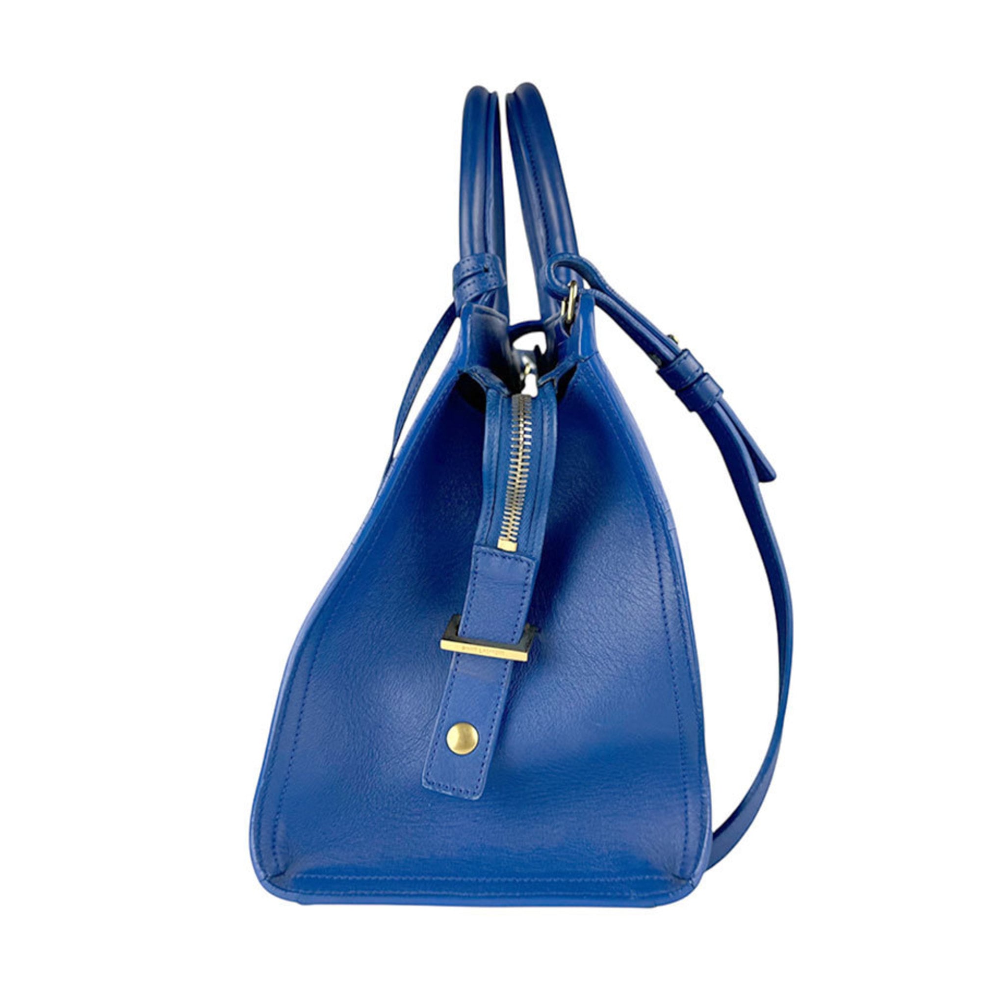 Saint Laurent Blue Leather Handbag Shoulder Bag (Pre-Owned)