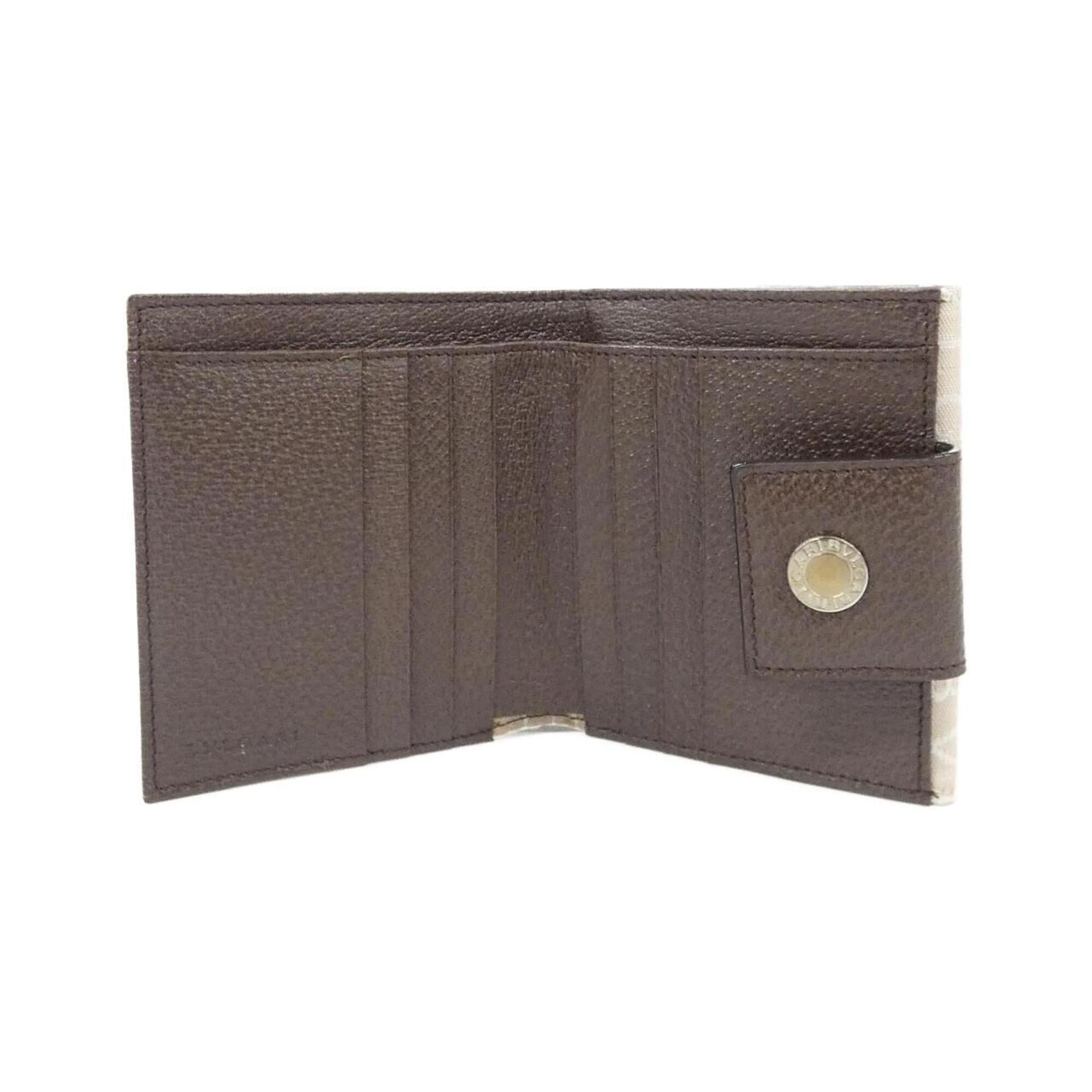 Bvlgari Beige Chocolate Canvas Wallet (Bi-Fold) (Pre-Owned)