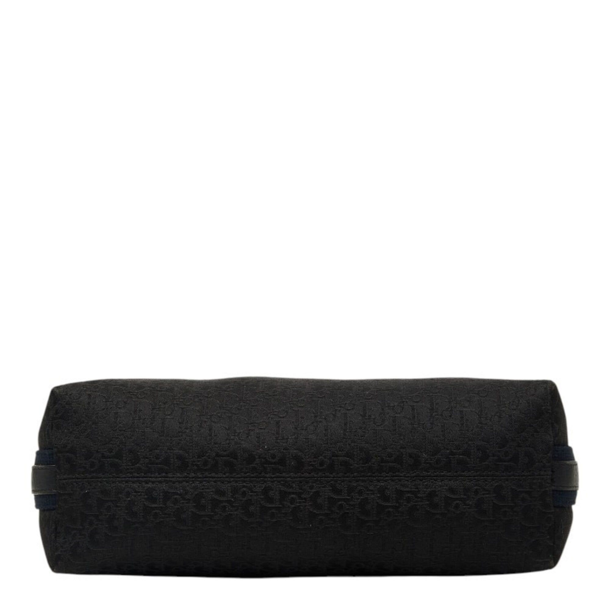 Christian Dior Black Navy Leather Jacquard Shoulder Bag (Pre-Owned)