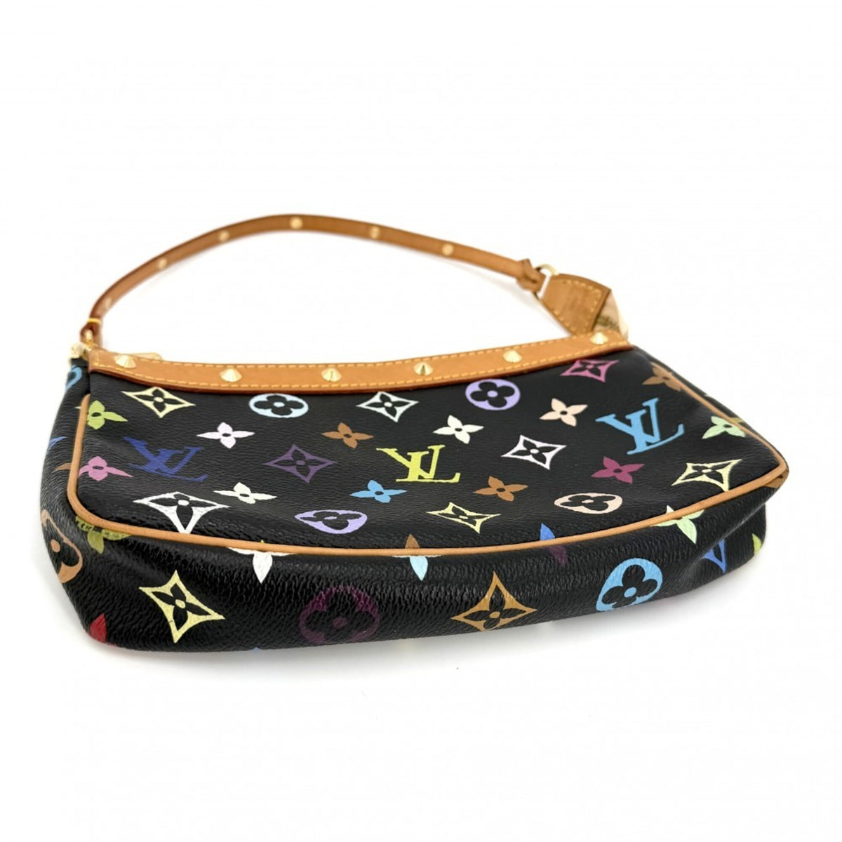 Louis Vuitton Black Multi-Color Noir Monogram Multicolore Handbag Pouch (Pre-Owned)