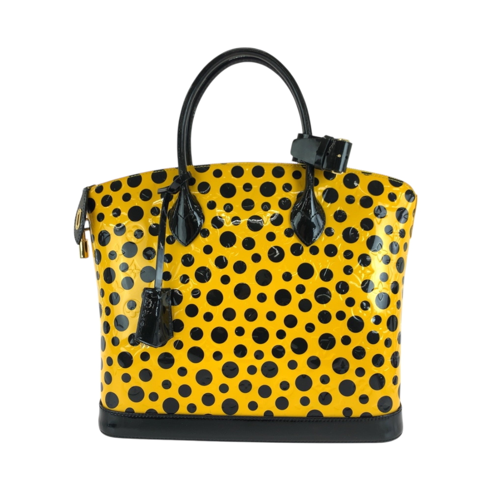 Louis Vuitton Black Jaune Yellow Patent Leather Handbag (Pre-Owned)