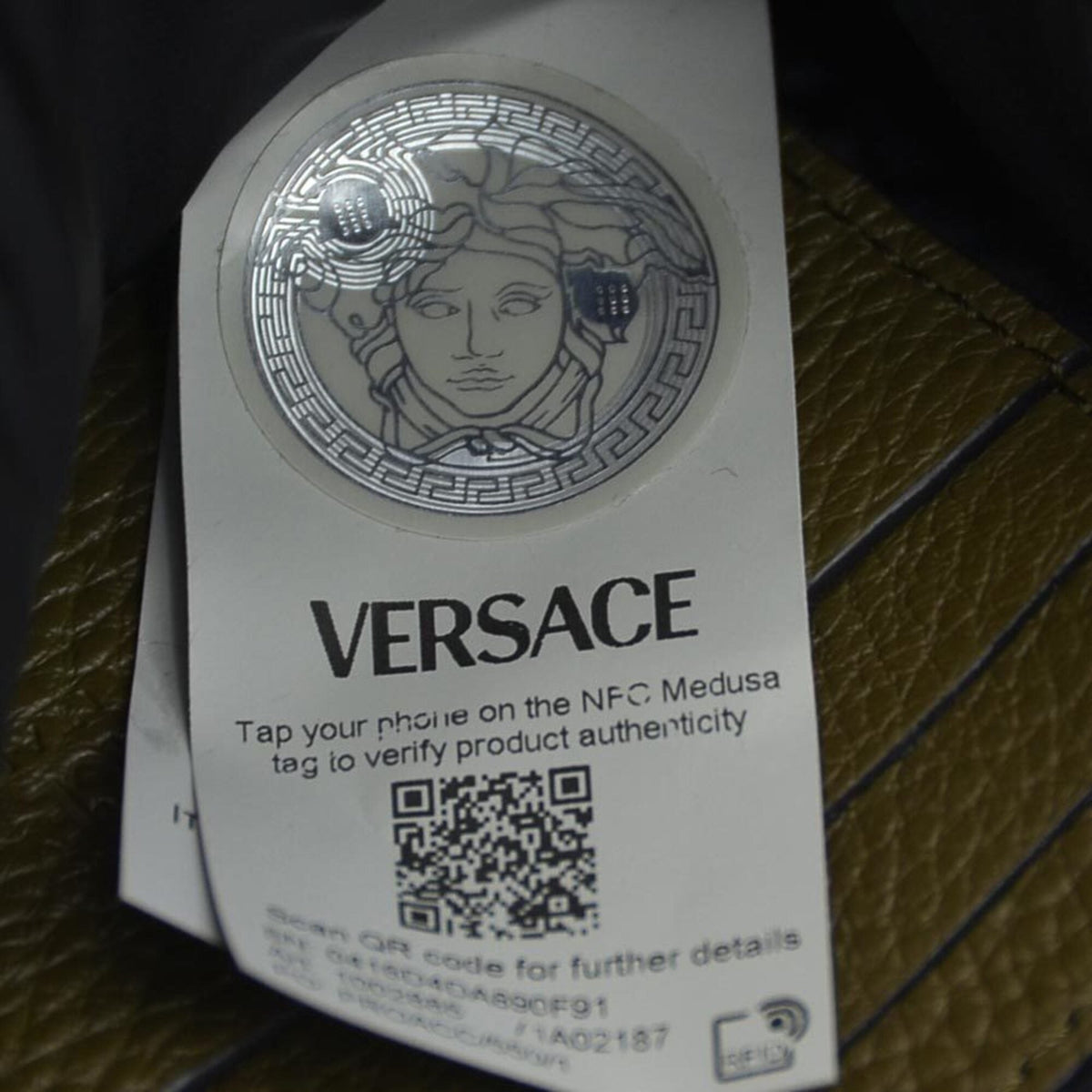 Versace Khaki Leather Shoulder Bag (Pre-Owned)