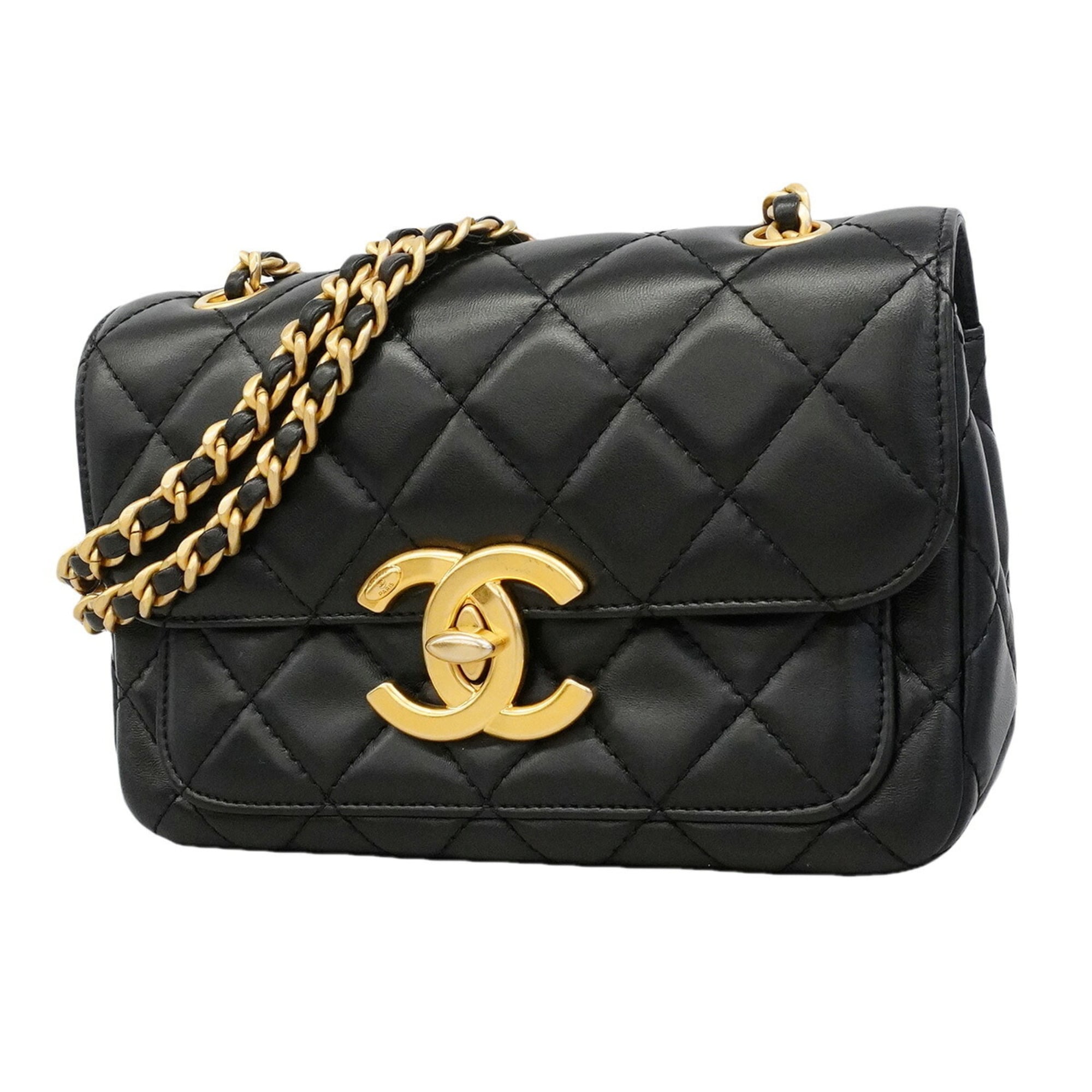 Chanel Black Leather Shoulder Bag (Pre-Owned)