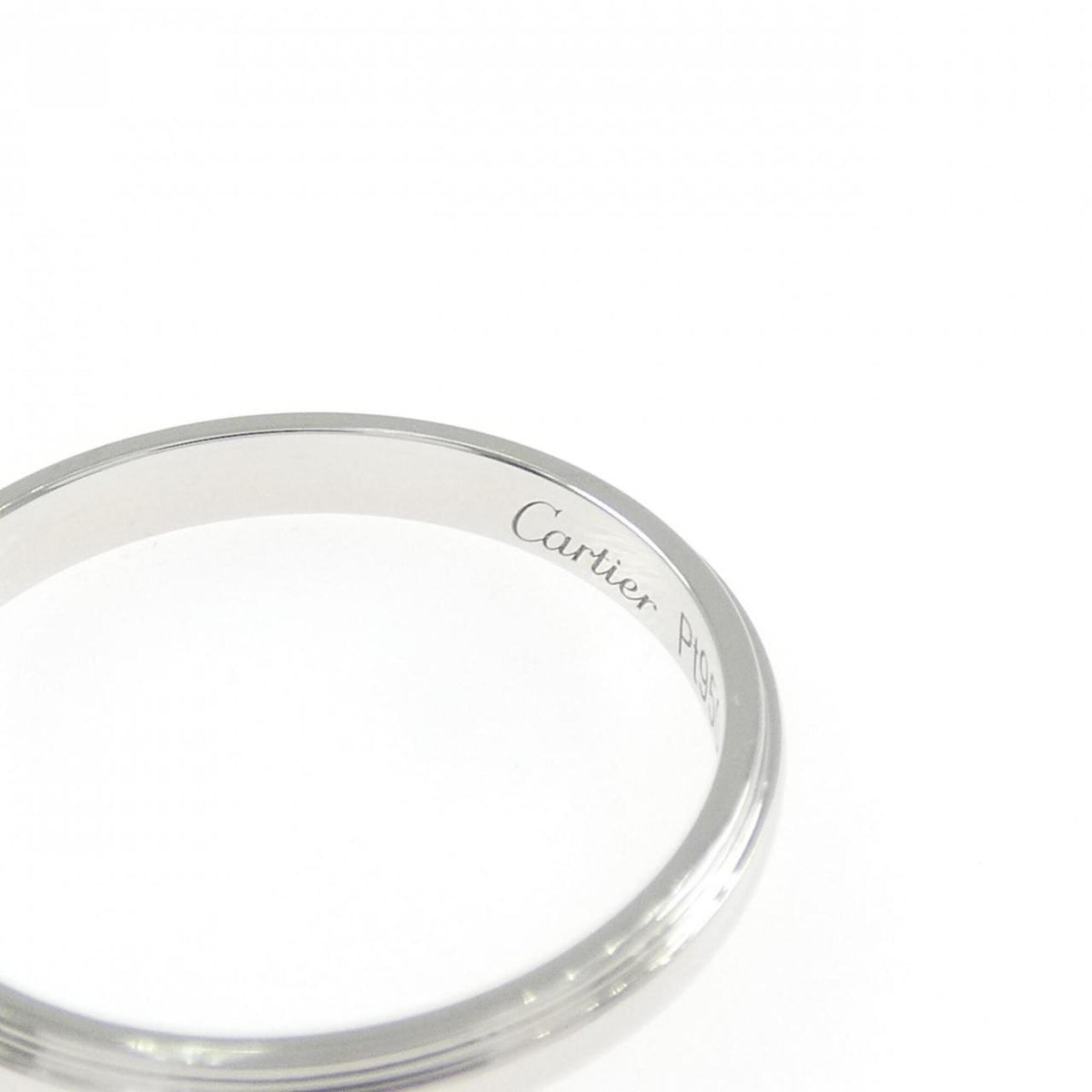 Cartier Silver Platinum 950 Band Ring (Pre-Owned)