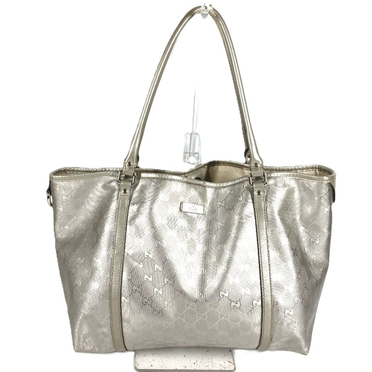 Gucci Silver Gg Imprimé Shoulder Bag Tote Bag (Pre-Owned)