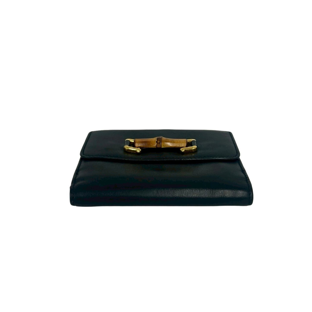 Gucci Navy Leather Bamboo Wallet (Bi-Fold) (Pre-Owned)