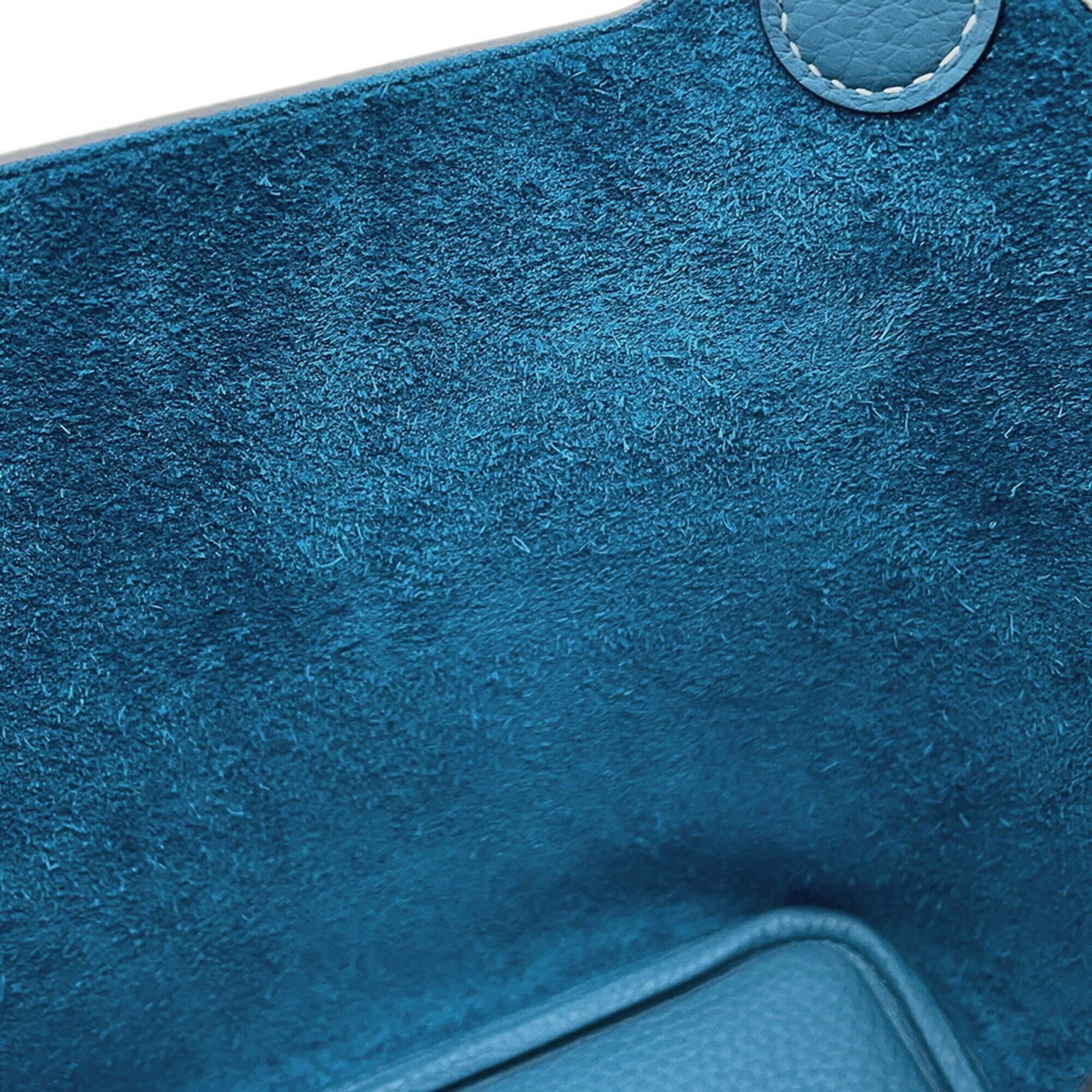 Hermes Blue Taurillon Clemence Leather Tote Bag (Pre-Owned)